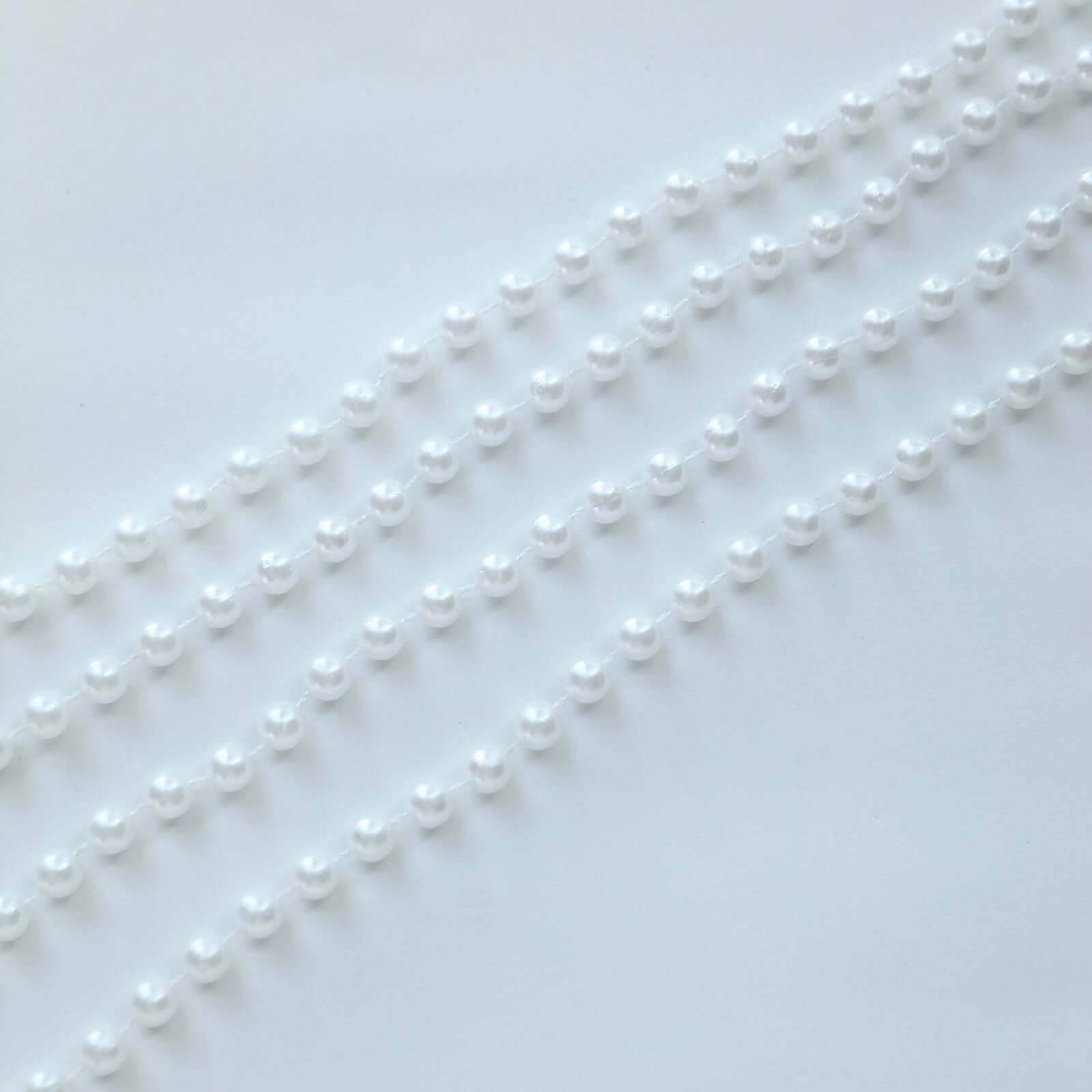 Hot Sale! White Faux Pearl Beaded 16-Foot Chair Back Garland Sash for Chiavari Chairs, Gatsby-Style Wedding Decor