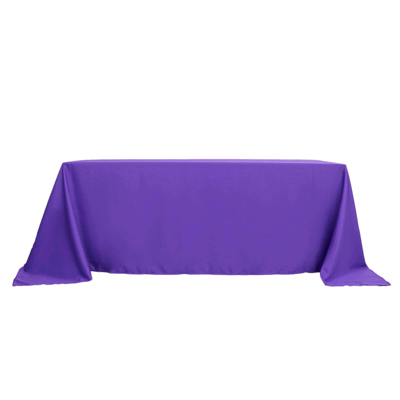 Purple 90x132 Polyester Seamless Wrinkle-Resistant Rectangle Tablecloth - Great Deal!