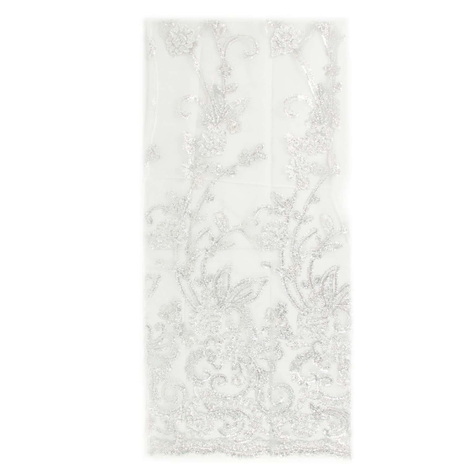 White Organza Chiavari Chair Slipcover with Floral Sequin Embroidery - Ideal for Weddings