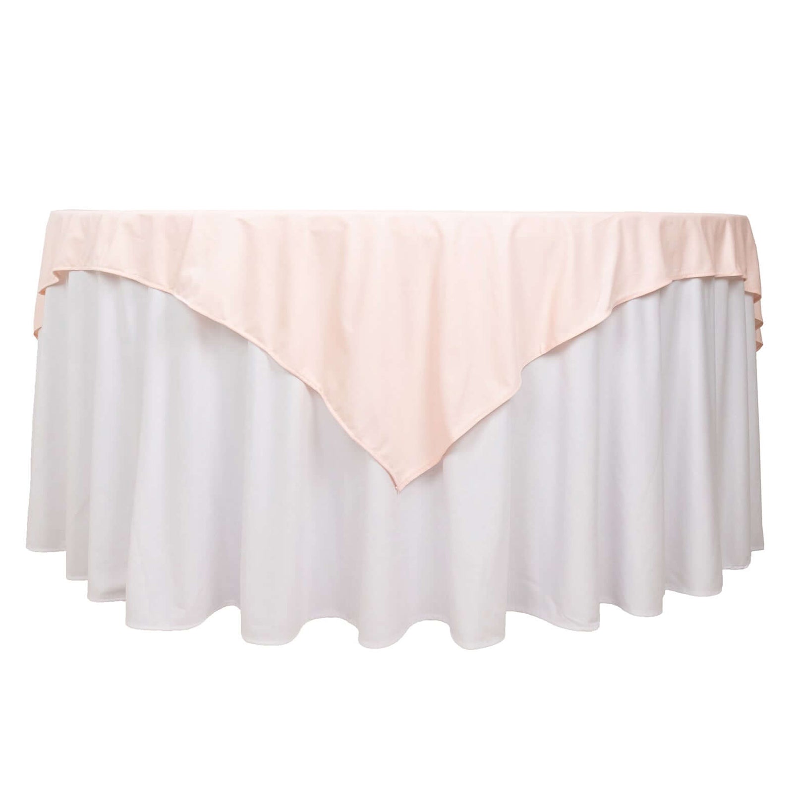 Hot! Premium Wrinkle & Stain-Free Blush Scuba 70x70 Square Table Overlay