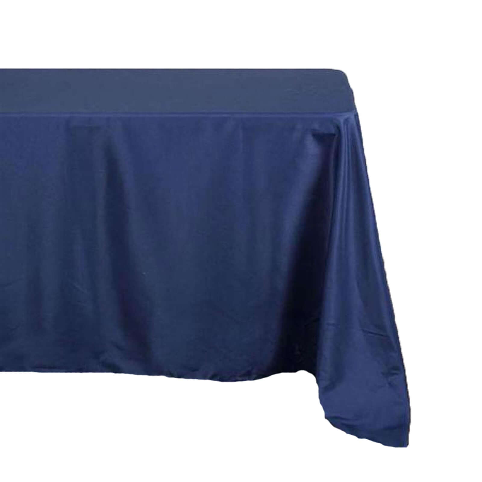 Exclusive Navy Blue Polyester 90x132 Rectangle Seamless Wrinkle-Resistant Table Cover
