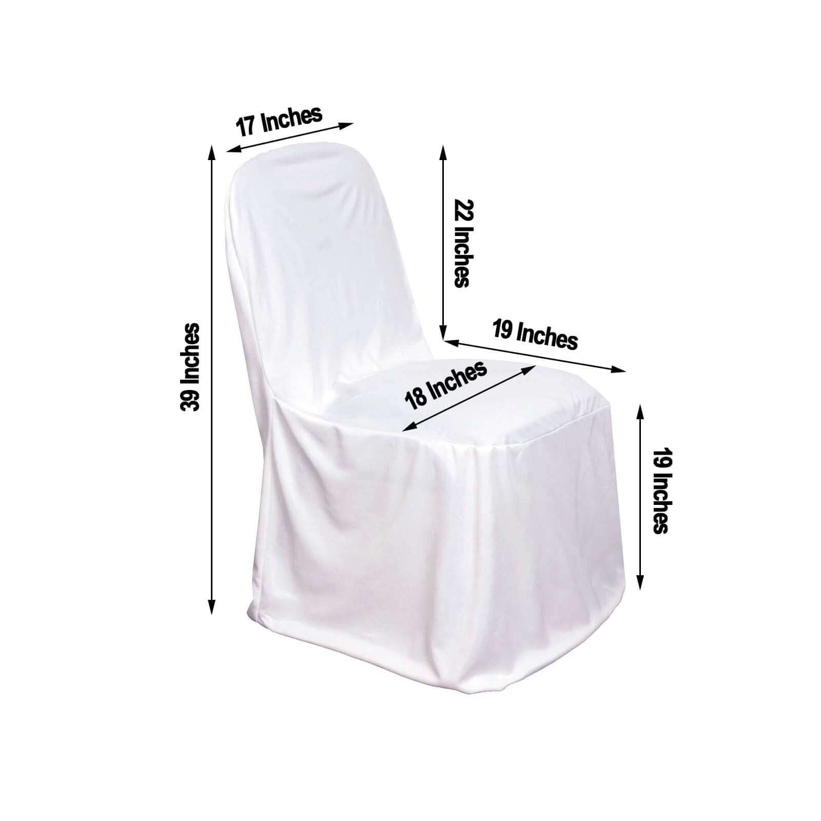 White Scuba Stretch Slim-Fit Chair Cover for Banquets, Parties & Ceremonies - Wrinkle-Free & Durable