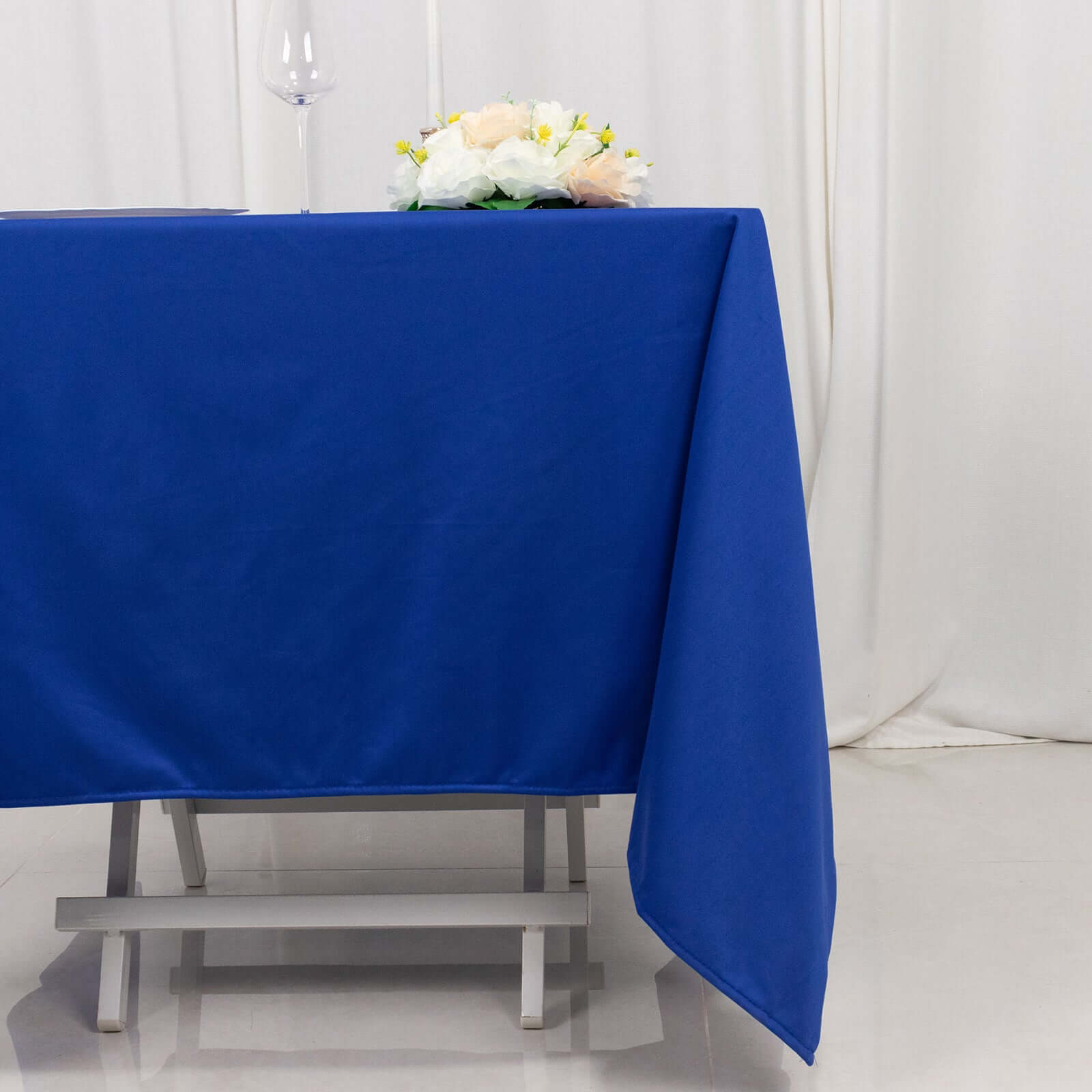 Royal Blue 70x70 Premium Wrinkle-Free & Stain-Resistant Scuba Tablecloth - Ideal for Events