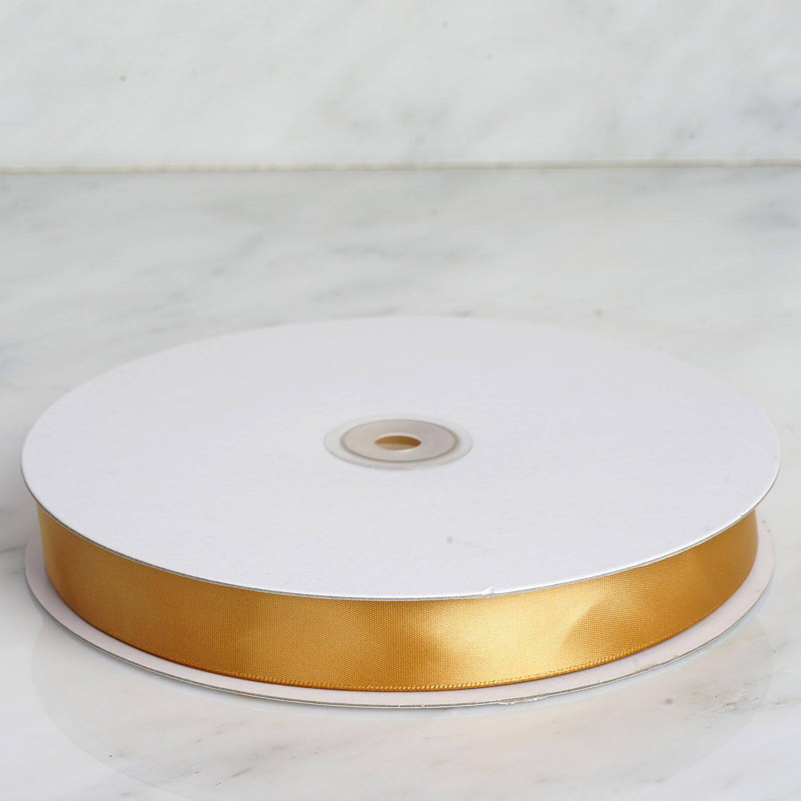 Exclusive Gold Single Face Decorative Satin Ribbon - 7/8