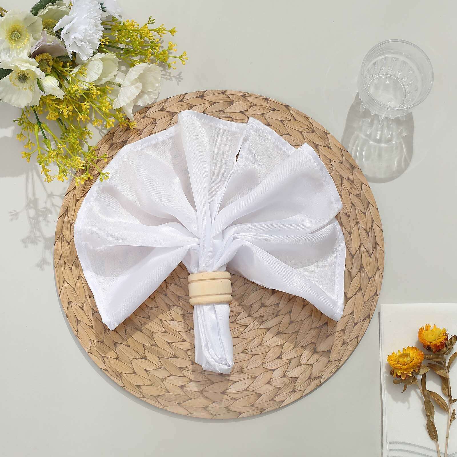 Amazing 6-Pack Disposable Round Cardboard Table Placemats with Woven Rattan Print, 13" Diameter for Rustic Events