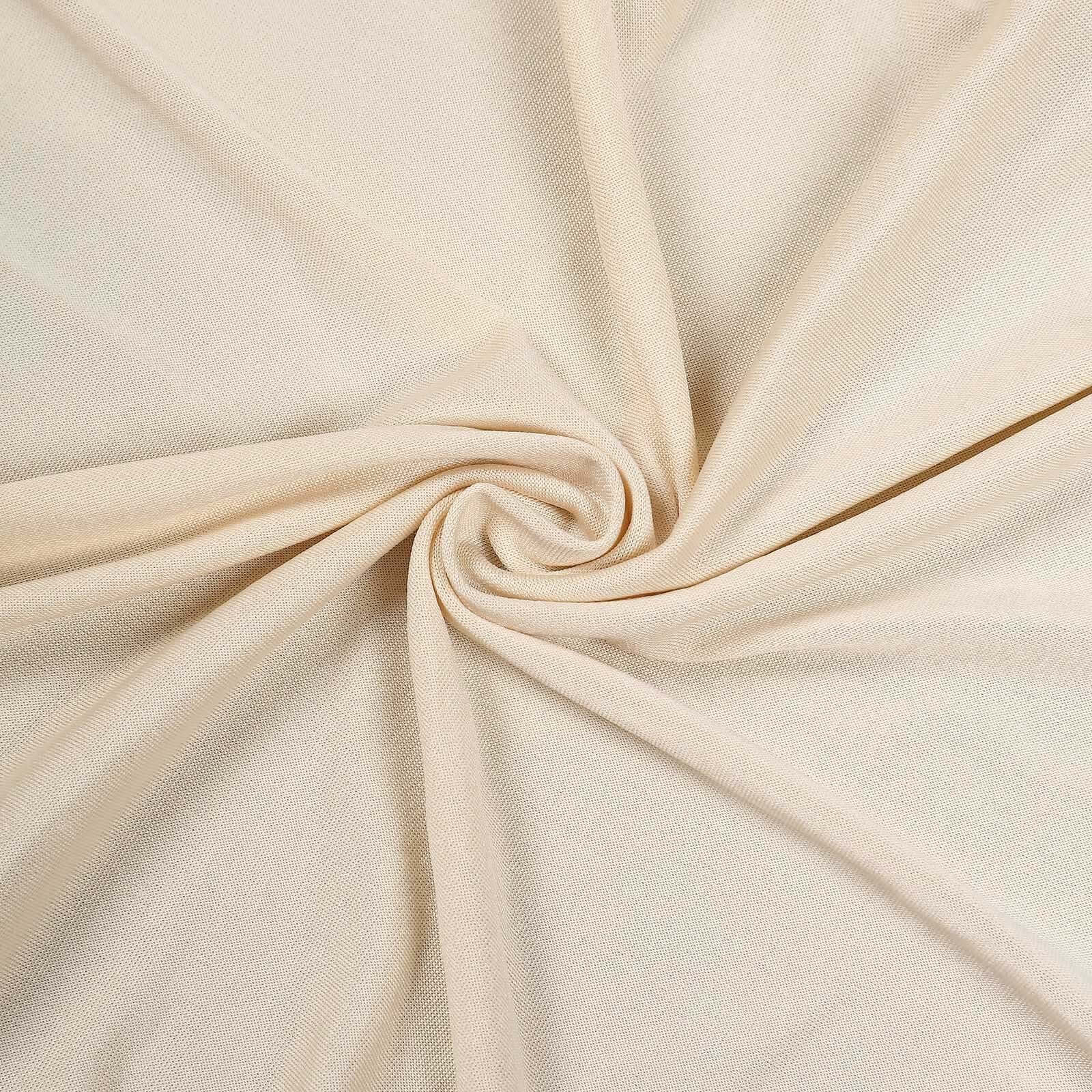 Hot Deal! 5ft x 16ft Beige Wrinkle-Free 4-Way Stretch Spandex Event Backdrop Drapes with Rod Pockets