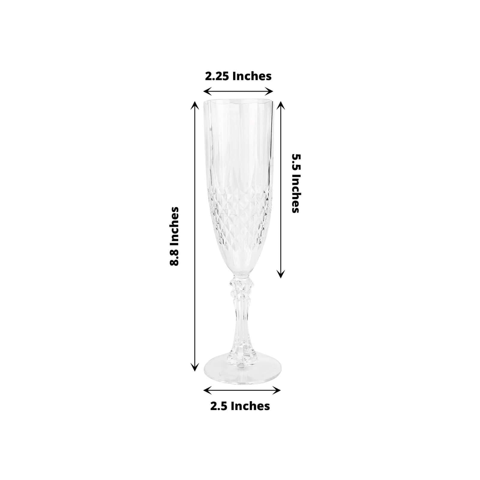 Get This 6-Pack of Reusable 8oz Clear Plastic Champagne Flutes with Crystal Cut Design