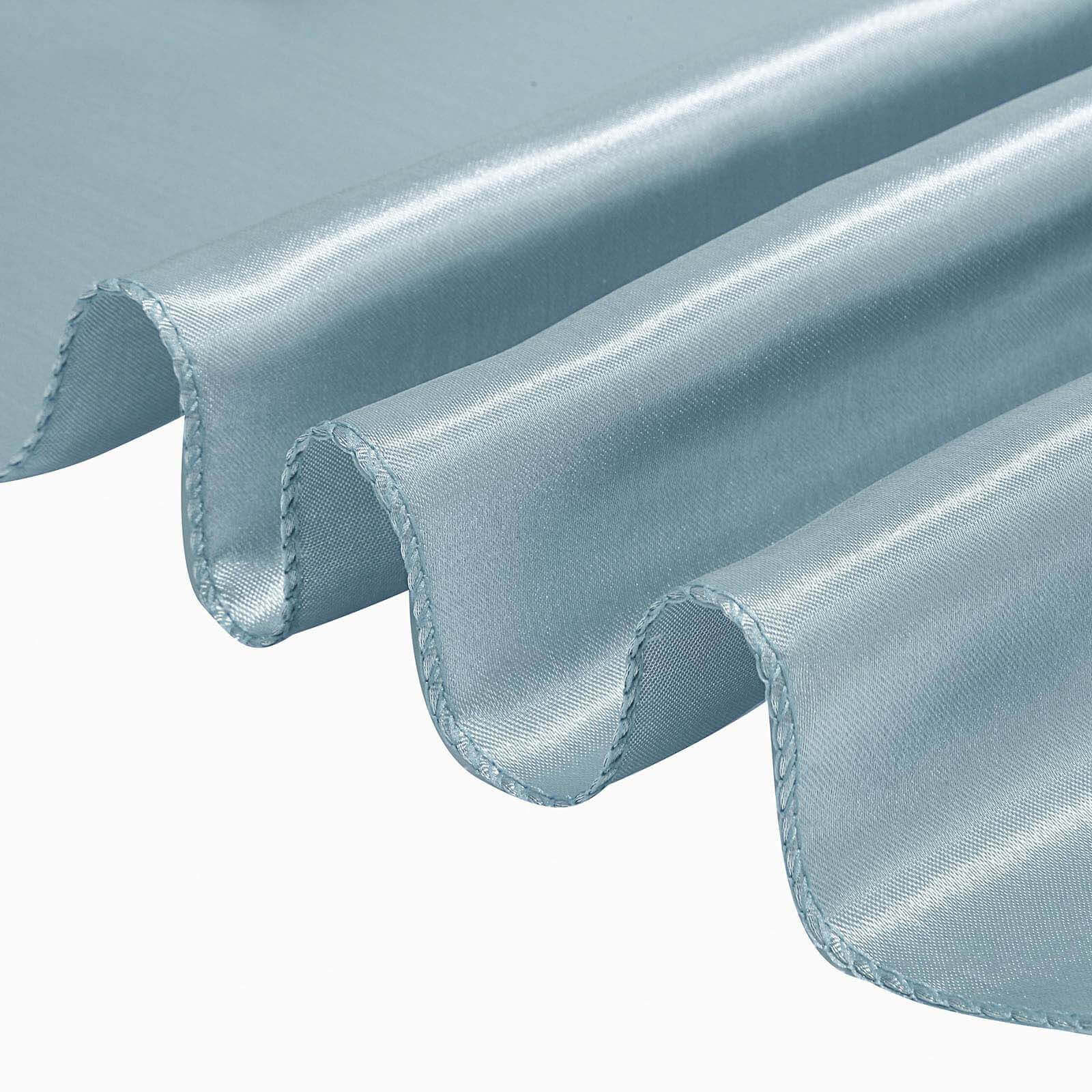 Hot Sale! Seamless Dusty Blue Satin Rectangular 90x132 Tablecloth for Various Events
