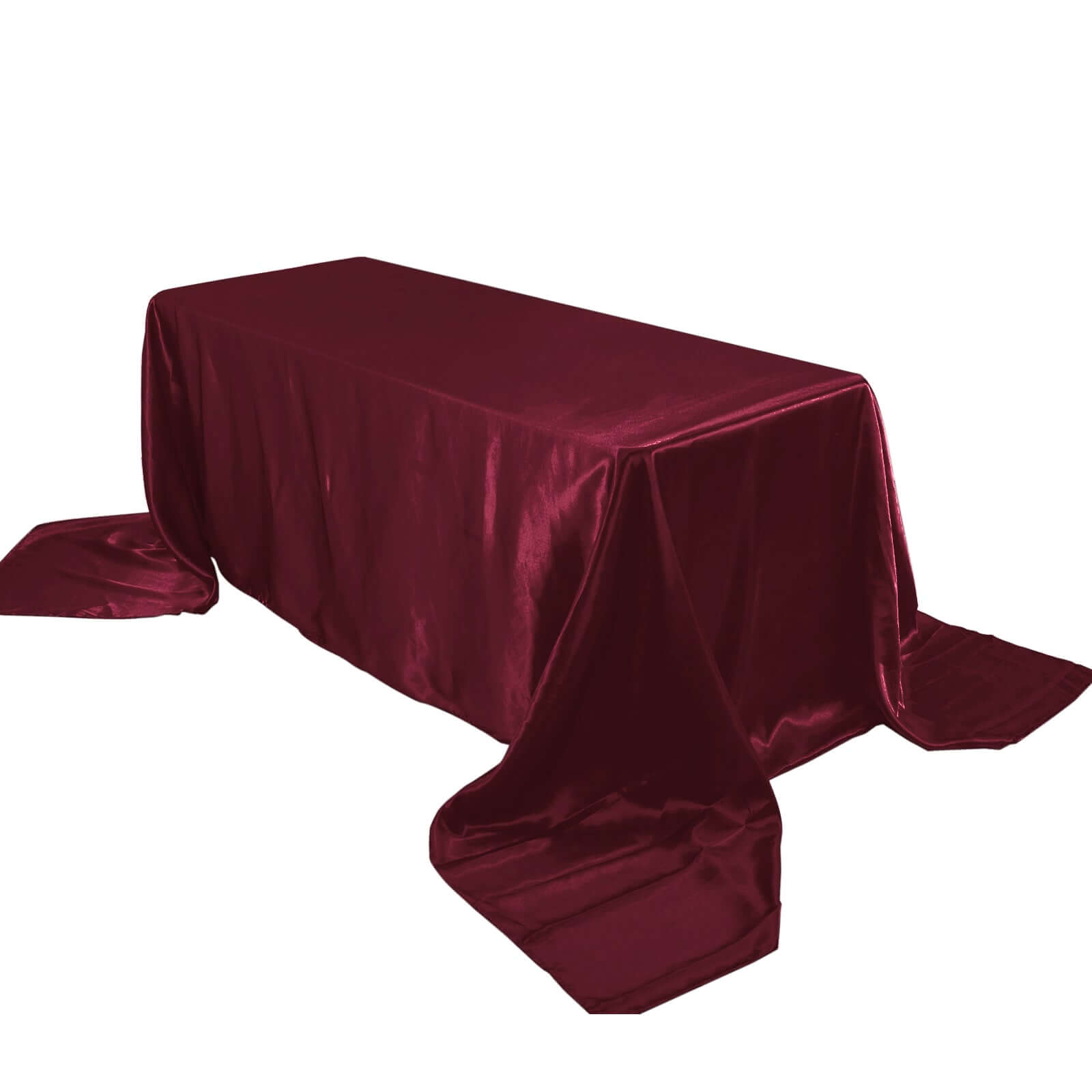 Burgundy Seamless Satin Tablecloth - 90x156 Inches Rectangular Design