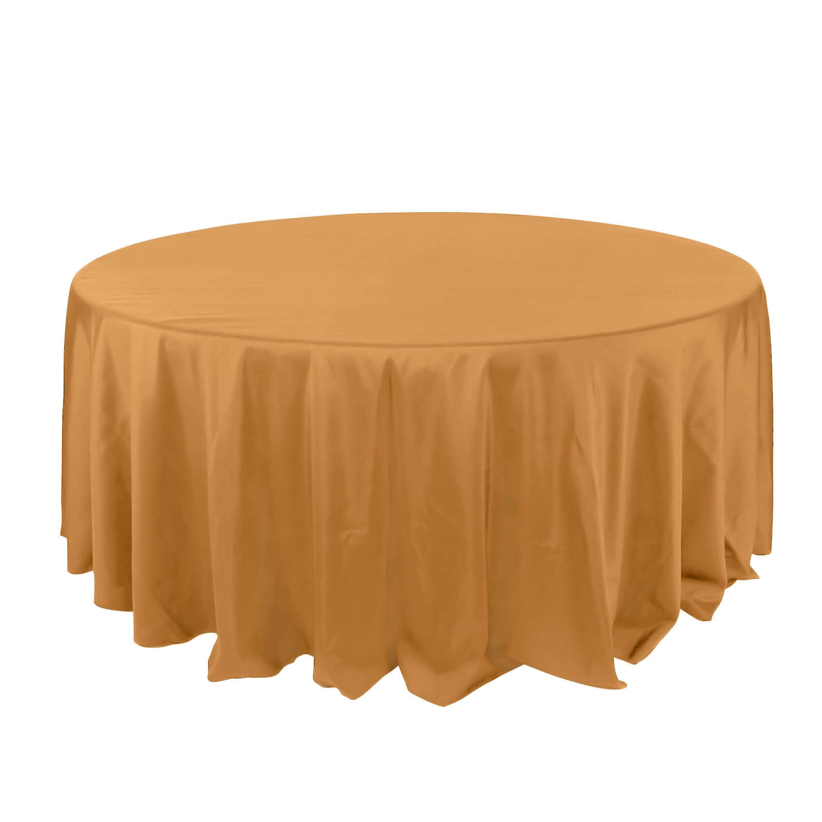 Exclusive Gold Polyester Round Tablecloth - 132' Dia for Grand Celebrations