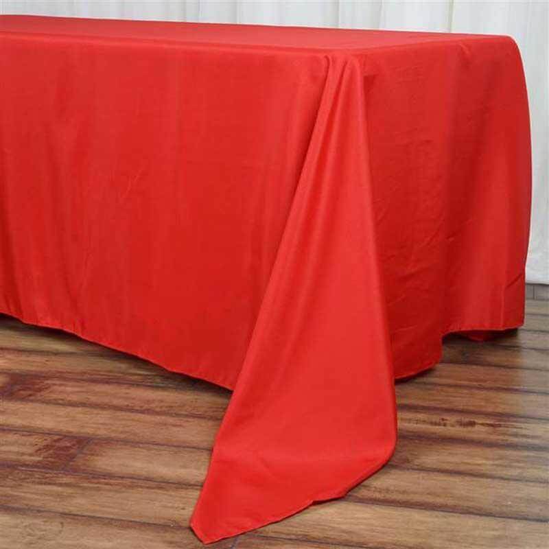 Red Polyester Rectangle Tablecloth 72x120 - Durable, Stylish, and Stain - Resistant Table Cover