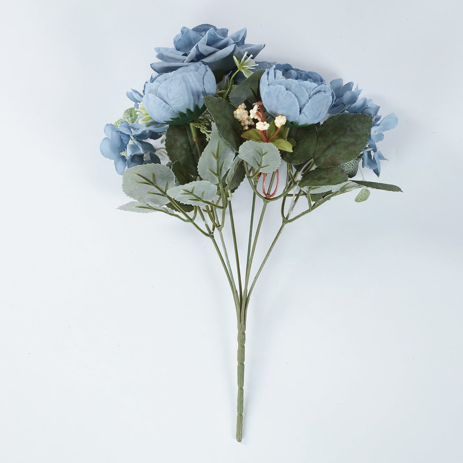 2-Pack Dusty Blue Artificial Rose & Peony Silk Bouquets for Weddings and Home Decor - Great Deal