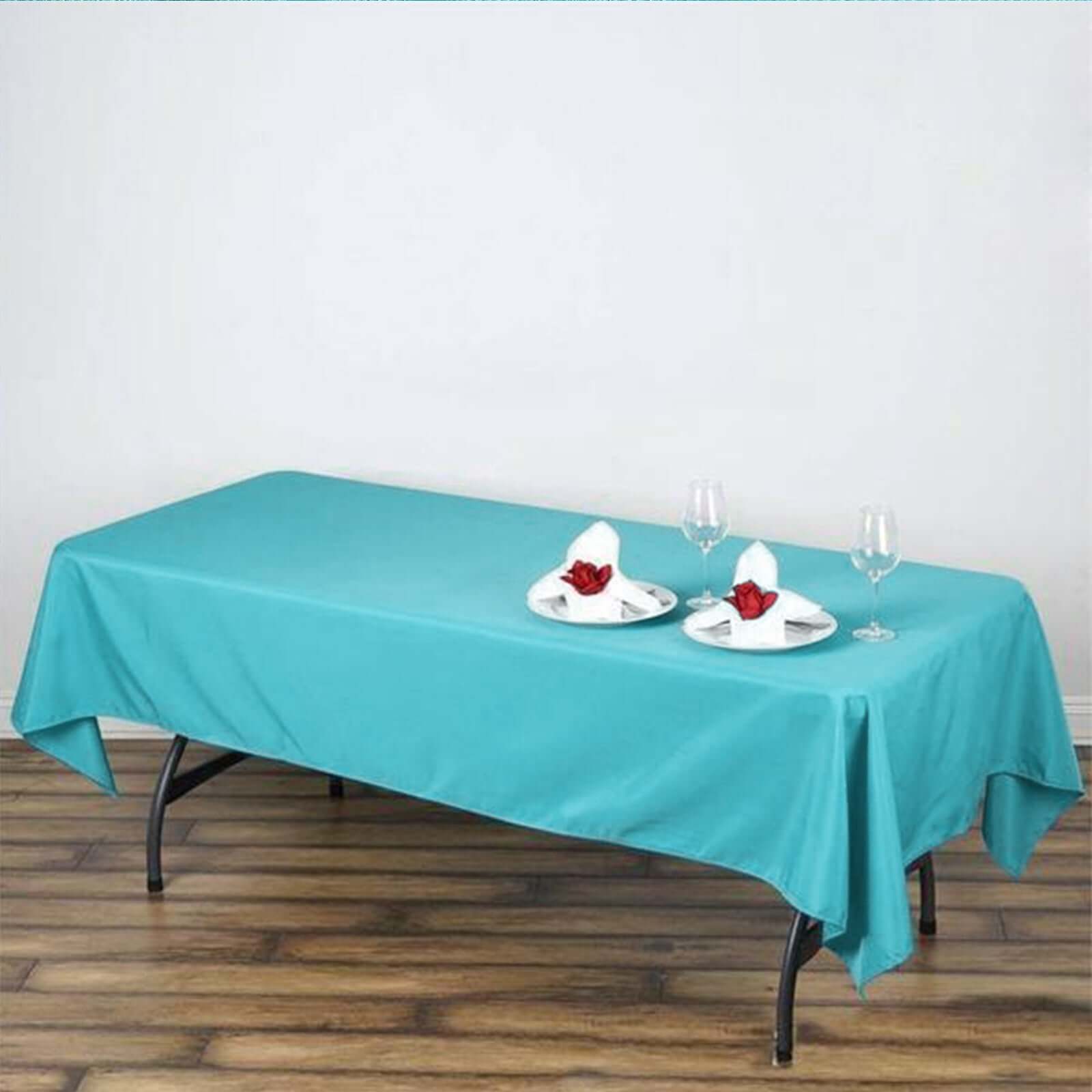 Turquoise 60x102 Rectangle Polyester Tablecloth - Durable and Elegant Table Cover