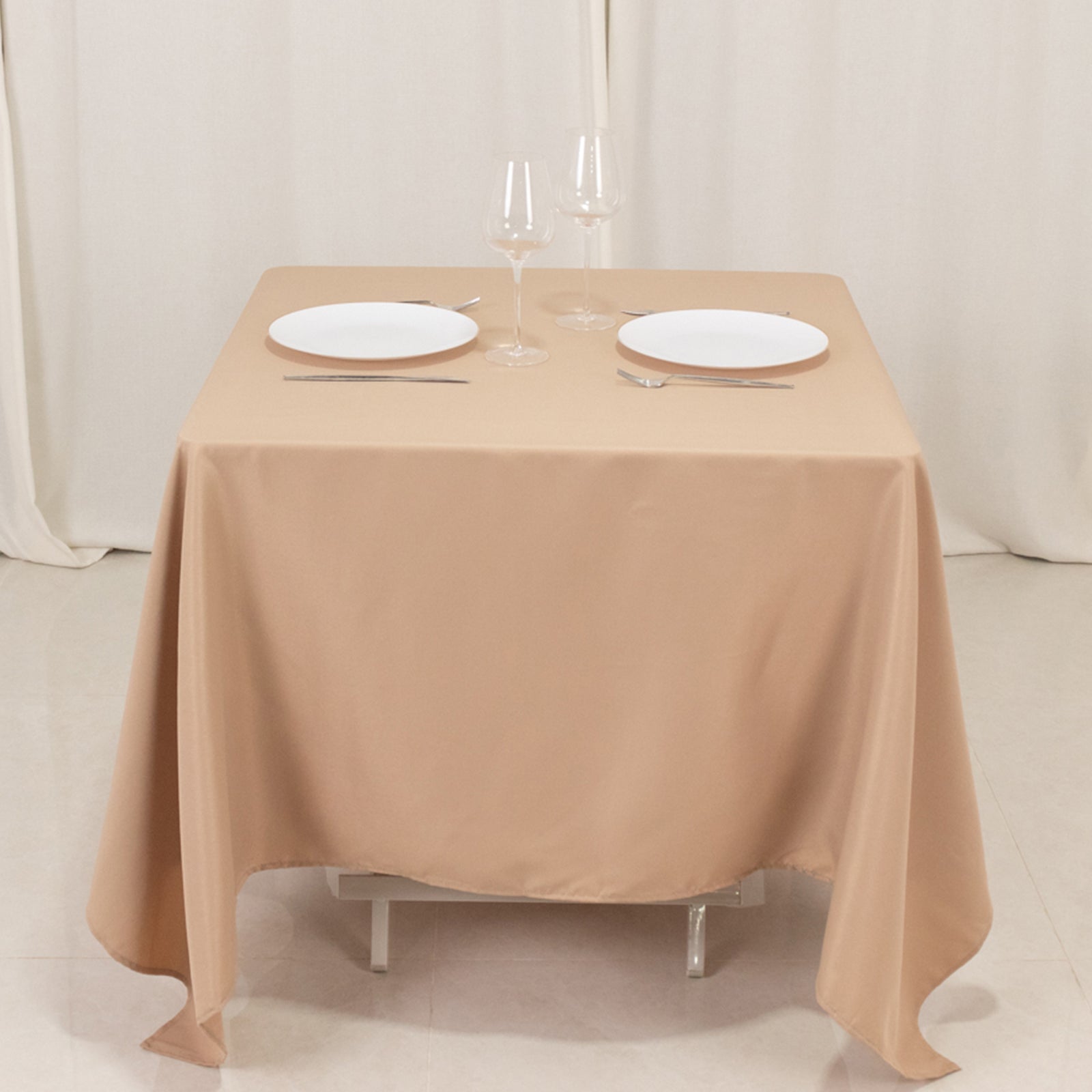 Hot Deal! 70x70 Nude 220GSM Wrinkle-Resistant Premium Polyester Square Table Cover