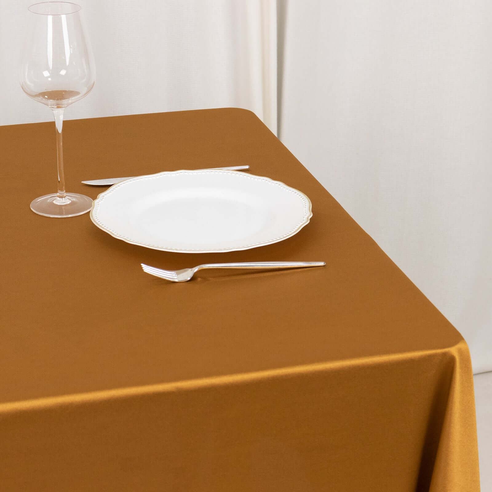 Premium Gold Shimmer 70x70 Scuba Square Tablecloth - Wrinkle-Free & Stain-Resistant