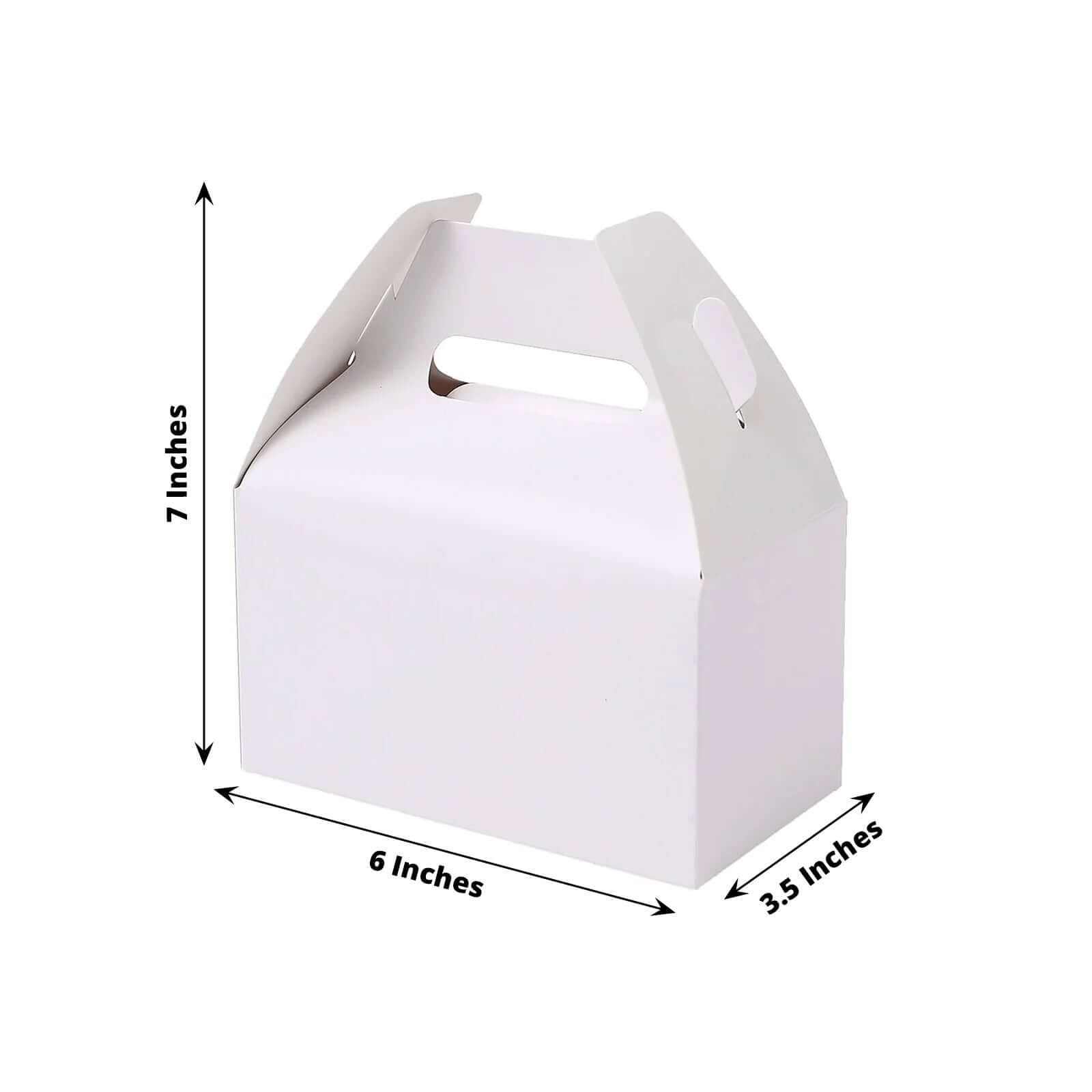 25-Pack Classic White Gable Tote Boxes for Party Favors and Candy Gifts