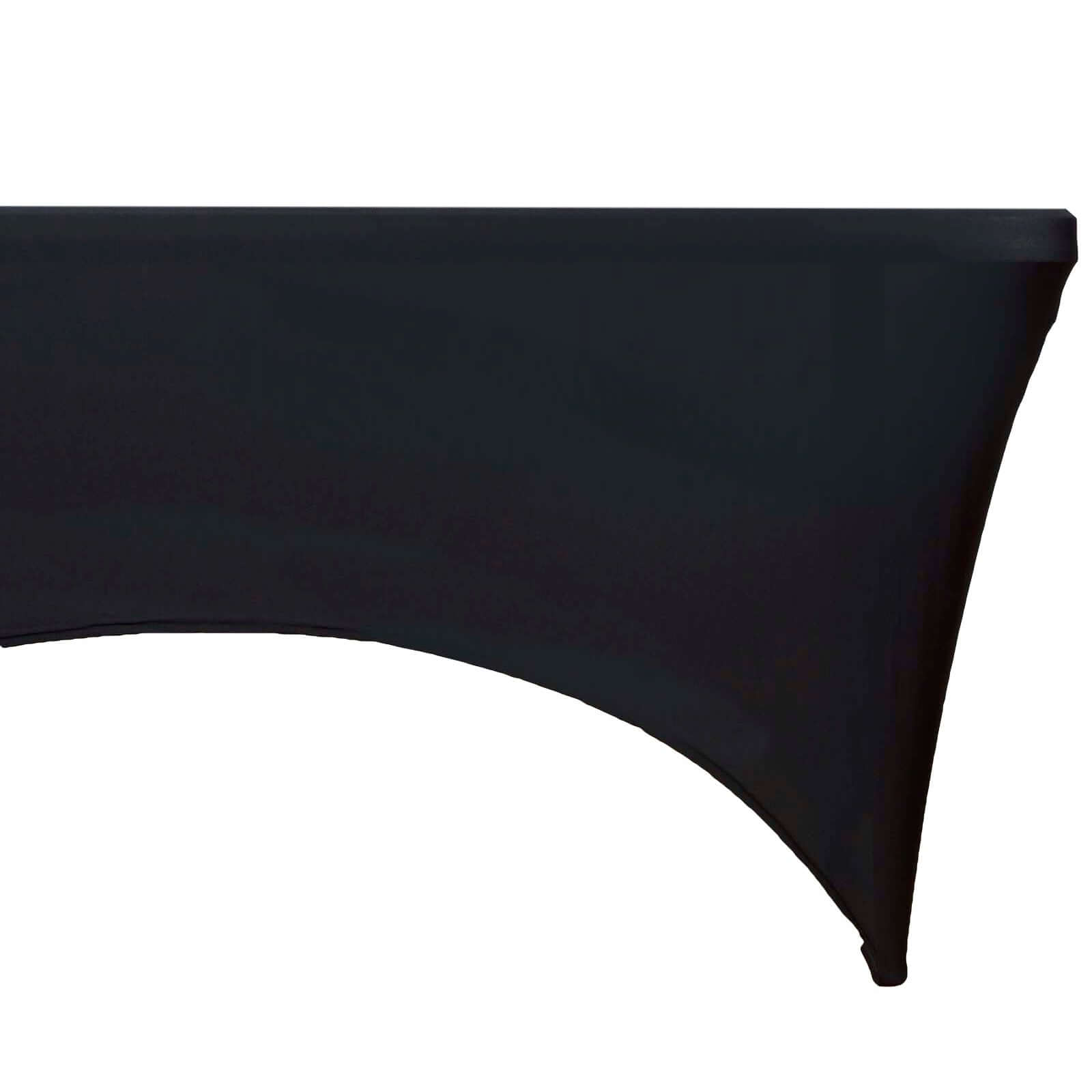 Black Durable Stretch Spandex Rectangle Tablecloth (48x30) - Ideal for Events