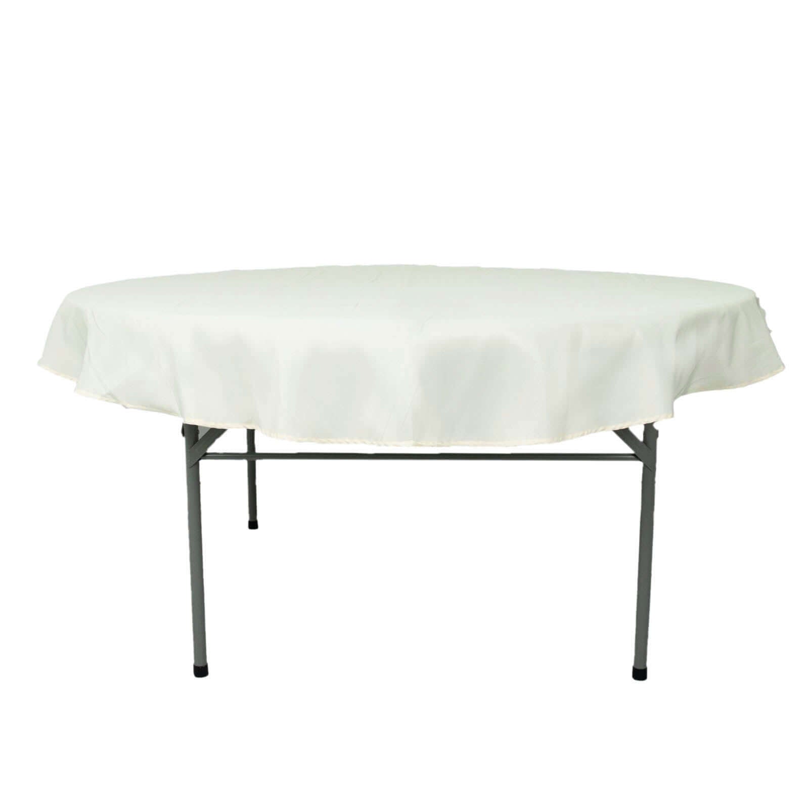 Ivory 70-Inch Premium Polyester Round Tablecloth - 220GSM, Stain & Wrinkle Resistant