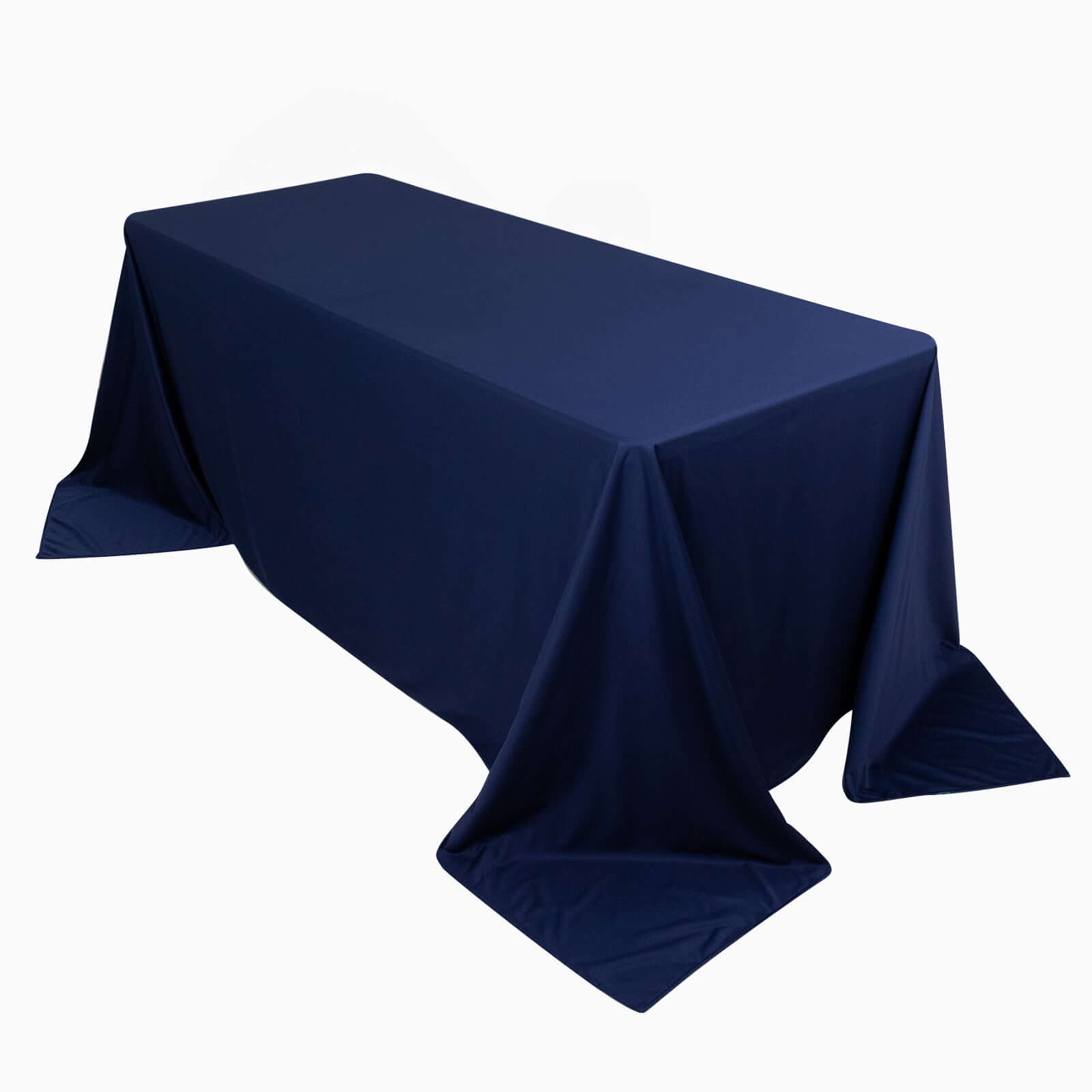 Navy Blue Premium Scuba Wrinkle-Free & Stain-Resistant 90x132 Rectangular Tablecloth