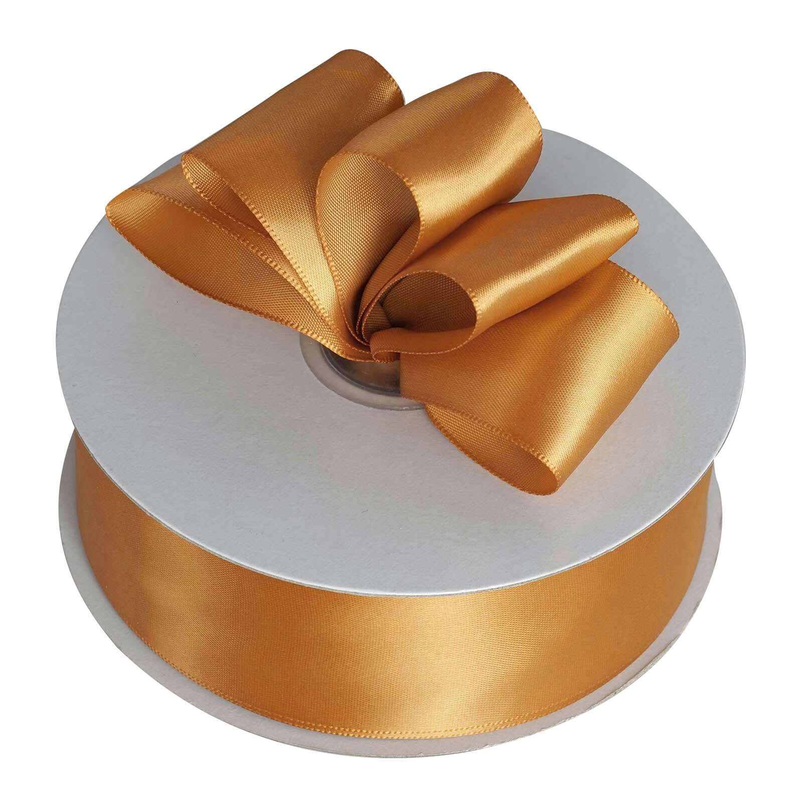 50-Yard 1.5-Inch Gold Single-Sided Decorative Polyester Satin Ribbon