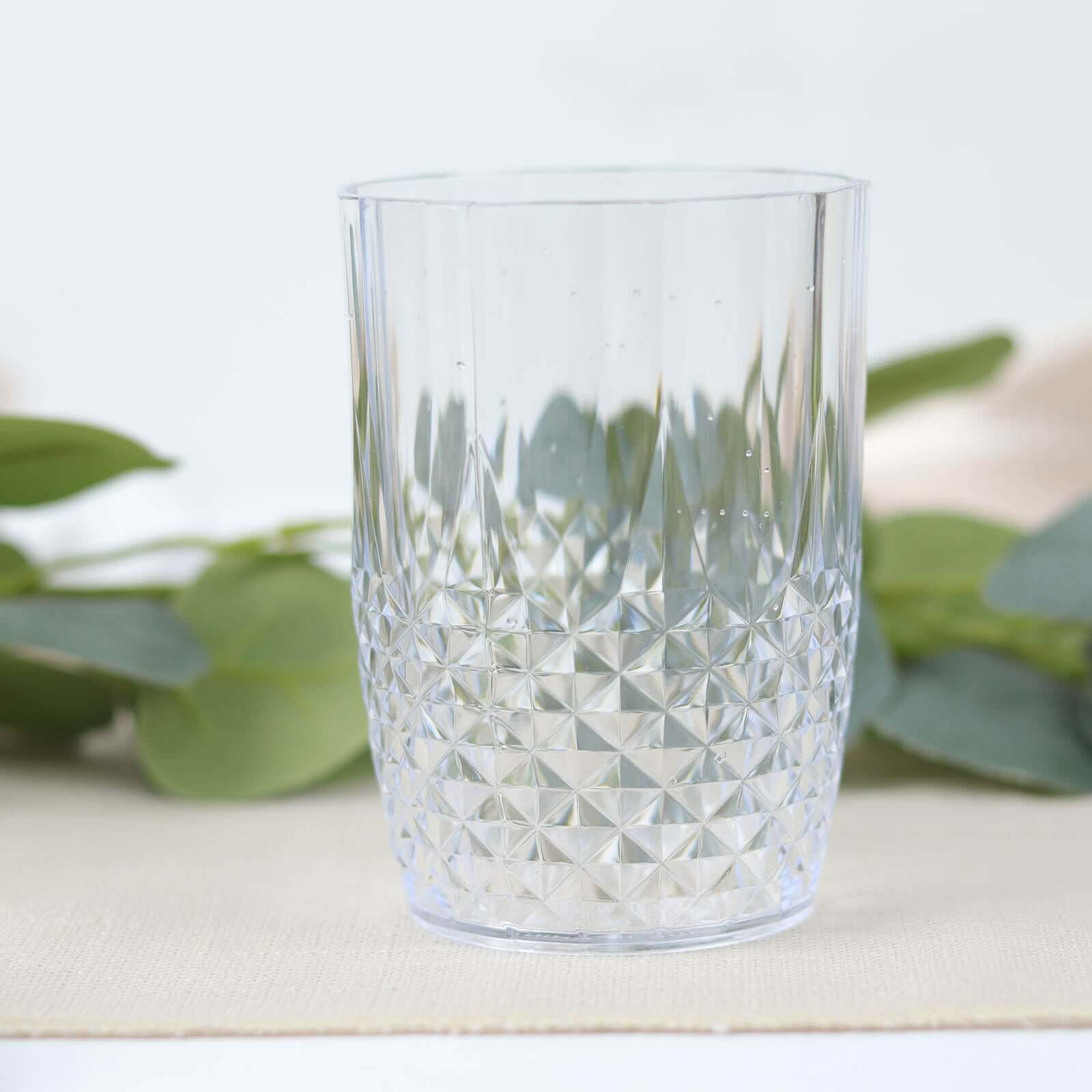 6-Pack 16oz Reusable Clear Plastic Tumblers with Crystal Cut Style - Ideal for All Occasions