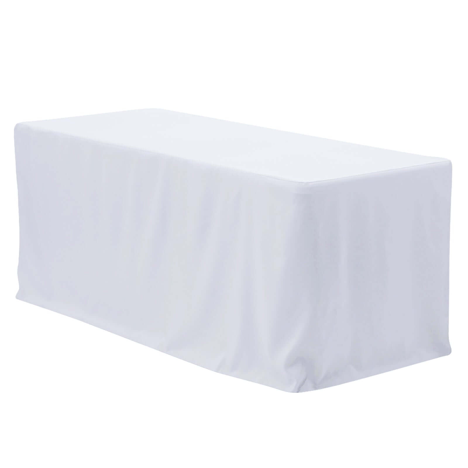 High - Quality White Fitted Polyester Rectangle Tablecloth (48x30) for Daily Use