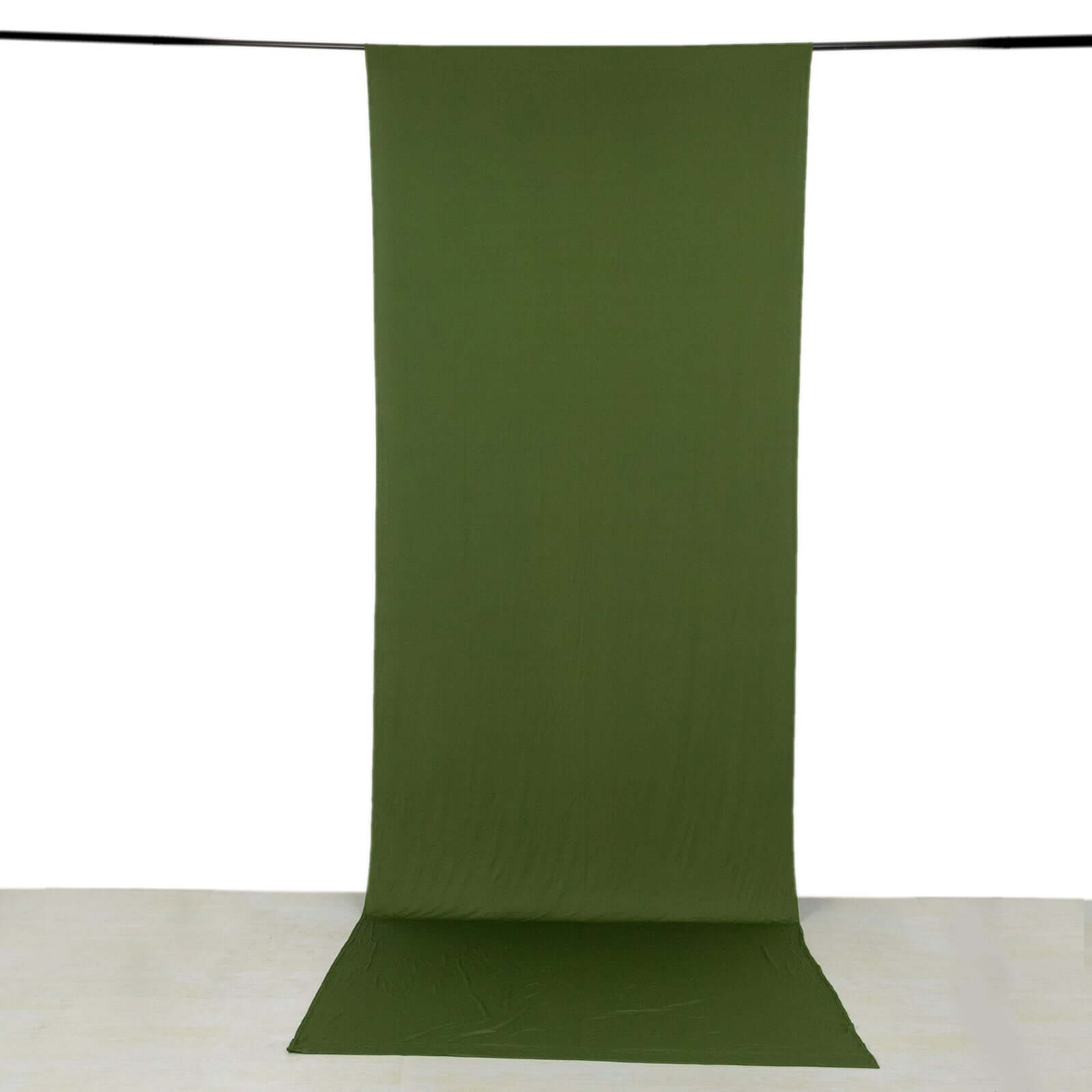 Premium Olive Green 4-Way Stretch Spandex Event Backdrop Drapes, Wrinkle-Free - 5ft x 14ft
