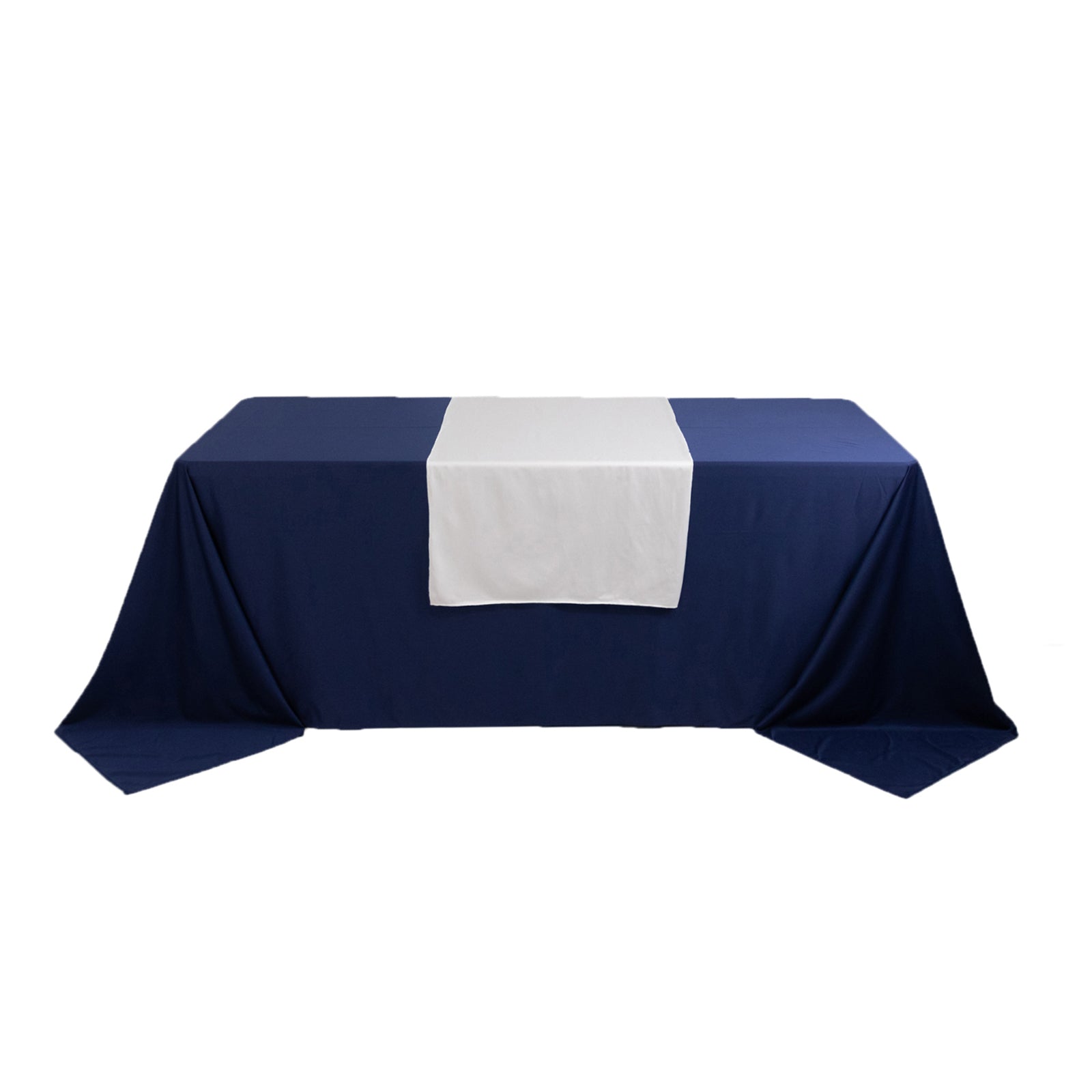Extra Wide White 24x72 Premium Polyester Table Runner for Custom Event Branding