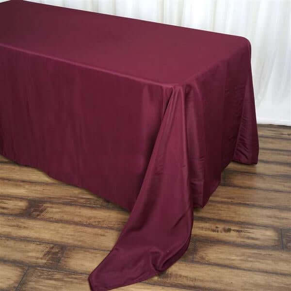 Burgundy Seamless Wrinkle-Resistant 90x156 Polyester Rectangle Tablecloth