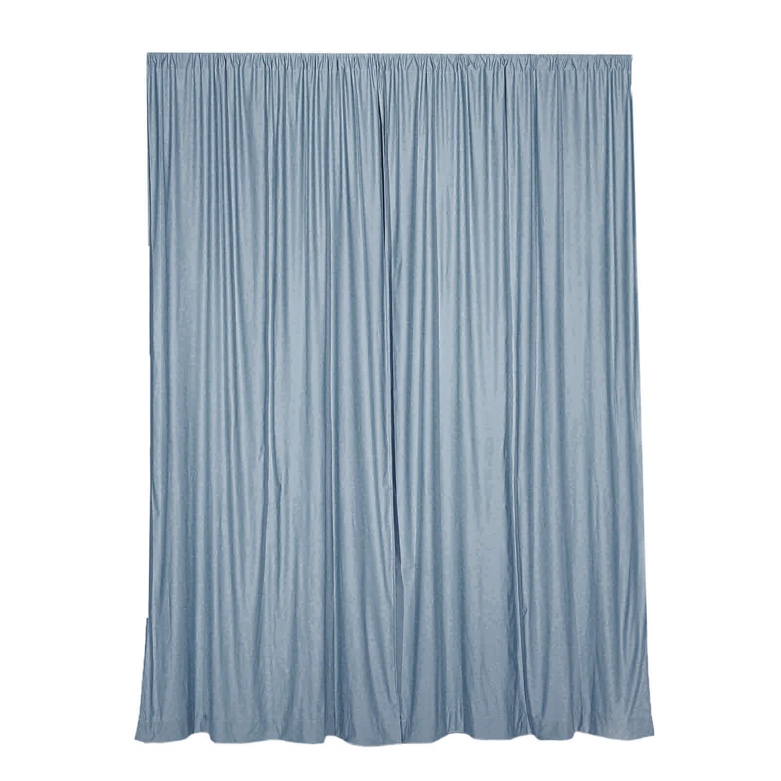 2-Pack 10ftx10ft Dusty Blue Scuba Polyester Wrinkle-Free Flame-Resistant Event Curtain Drapes