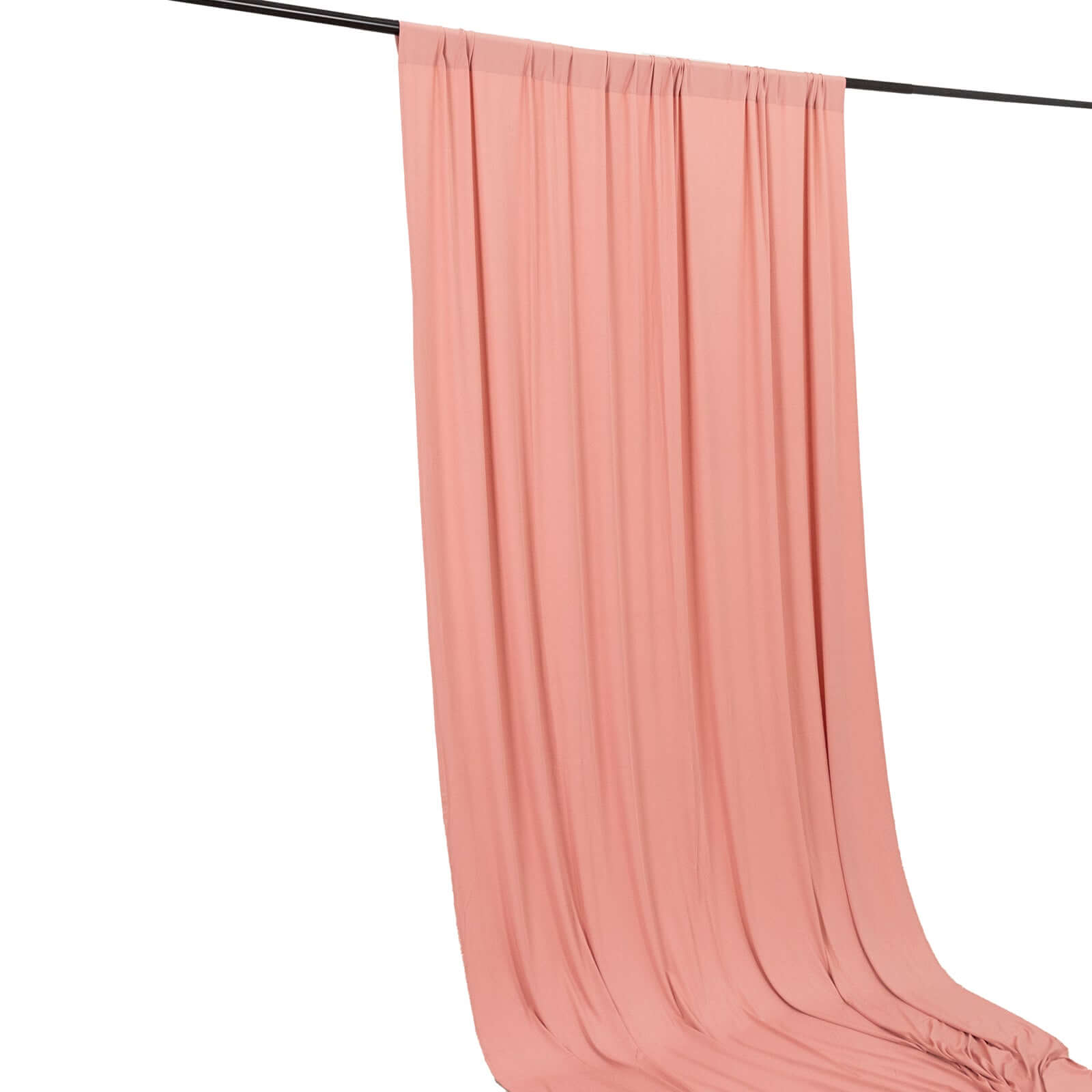 Wrinkle-Free Dusty Rose 4-Way Stretch Spandex Event Backdrop Curtain, 5ft x 16ft with Rod Pockets
