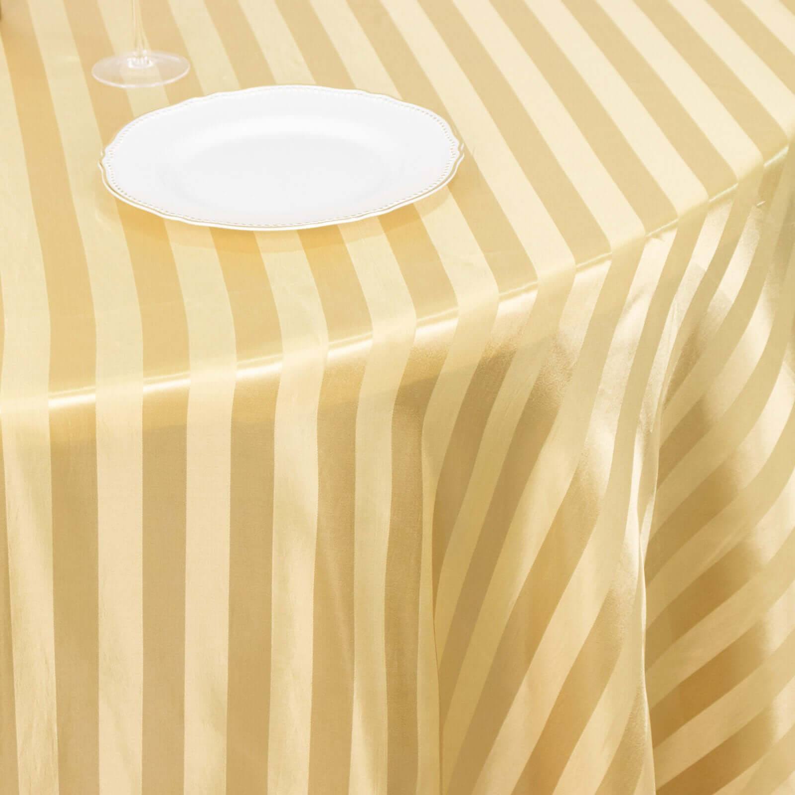 Silky Smooth Champagne Satin 120" Round Tablecloth - Ideal for Events