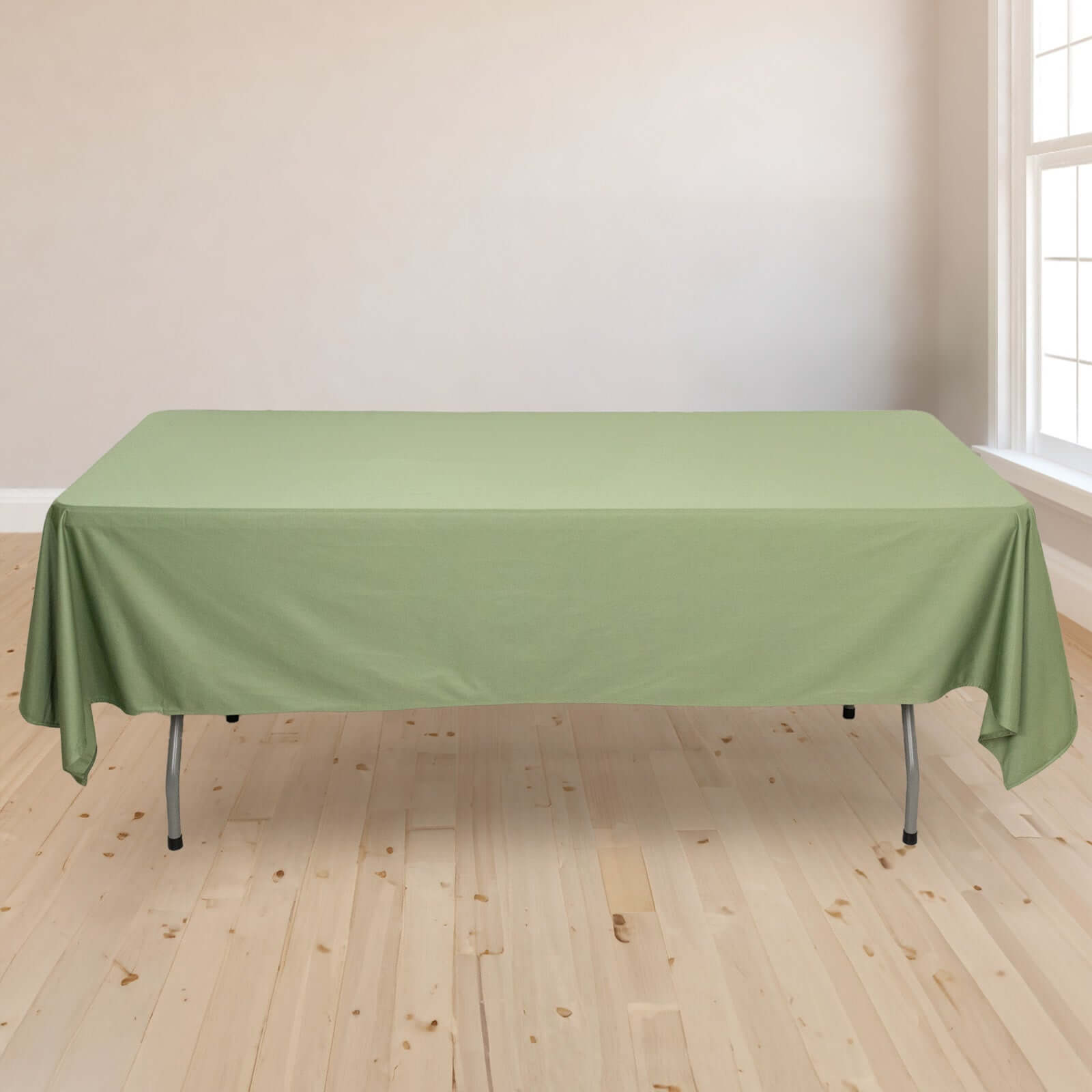Wrinkle-Free & Stain-Resistant Premium Scuba 60x102 Dusty Sage Green Rectangular Tablecloth