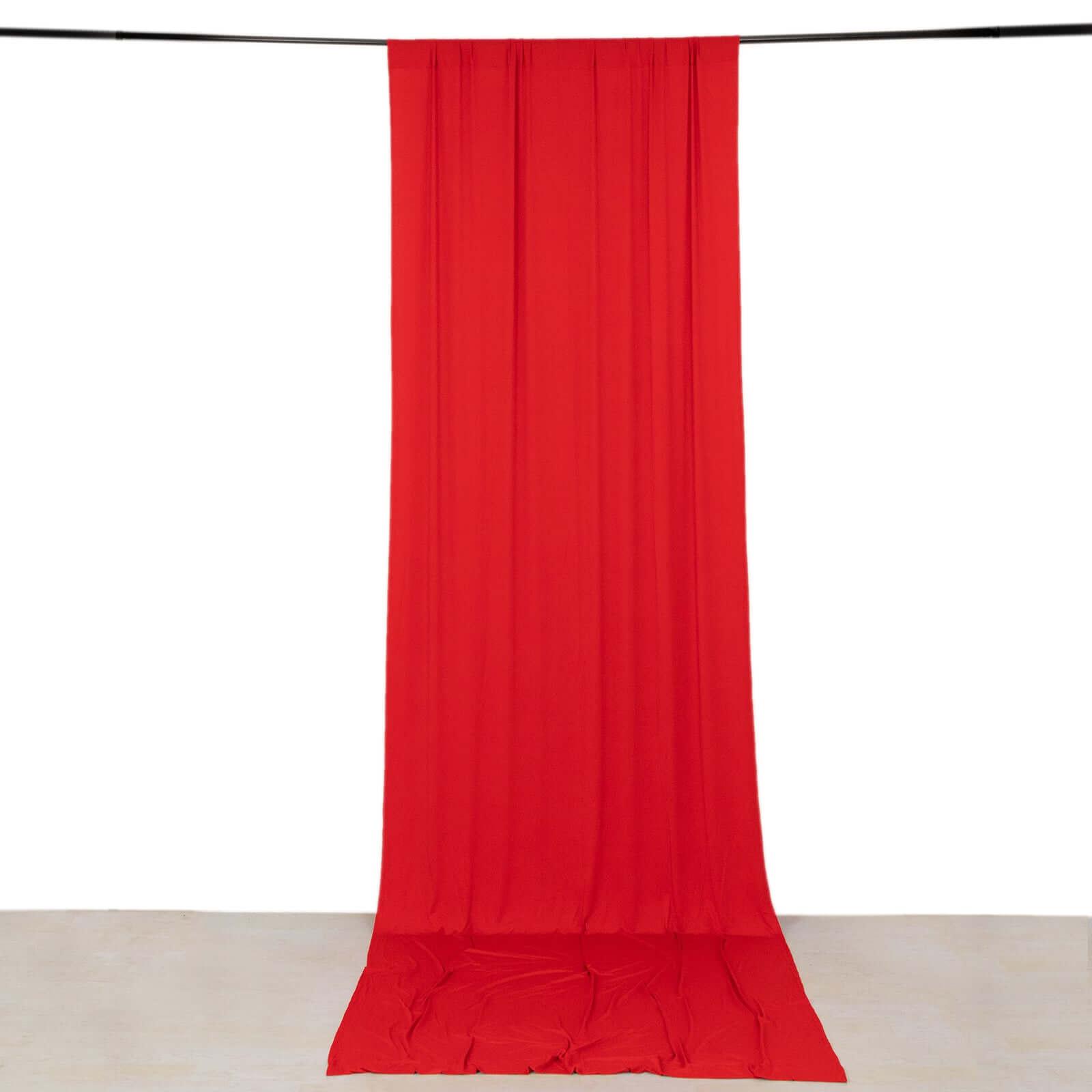 Hot Deal! Red 4-Way Stretch Wrinkle-Free Spandex Event Backdrop Curtain - 5ftx14ft