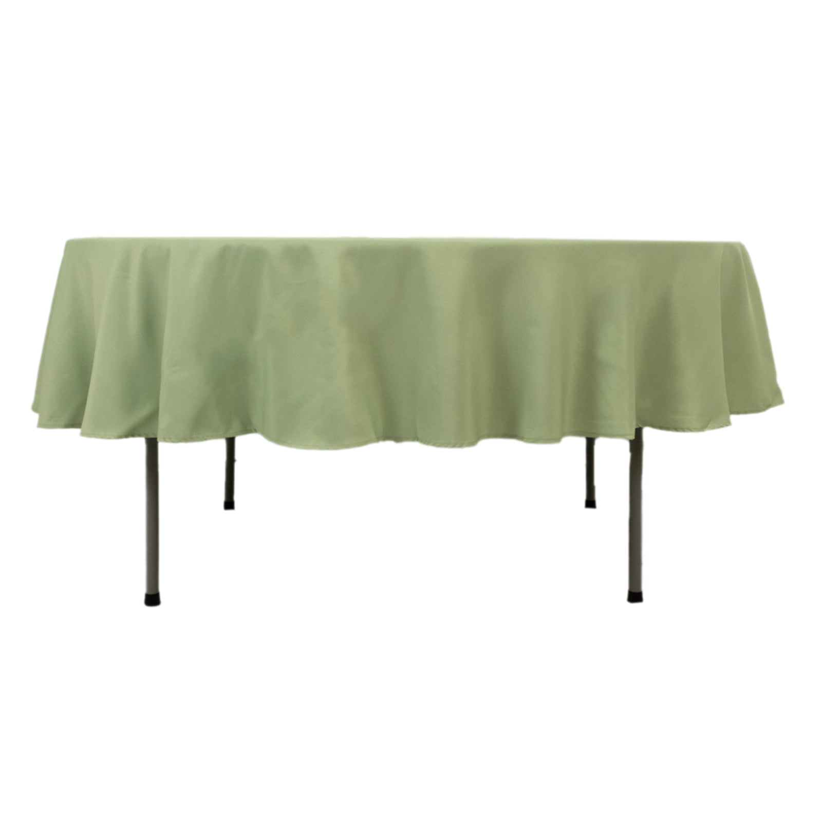 90-Inch Sage Green Premium Polyester Round Tablecloth - Stain & Wrinkle Resistant, 220GSM