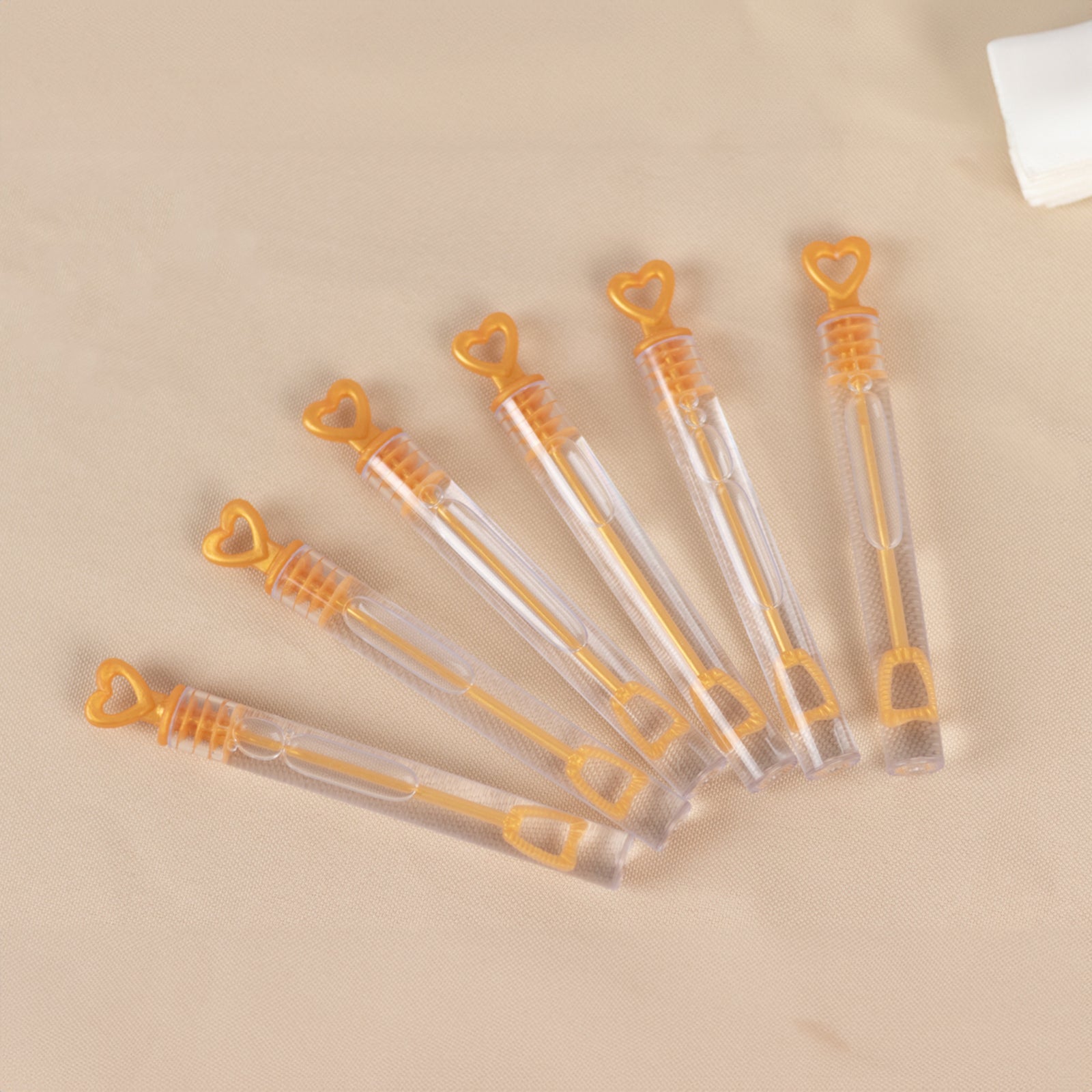 48-Piece Gold Heart-Shaped Chemistry Tube Bubble Bottles for Bridal Wedding Shower Favors