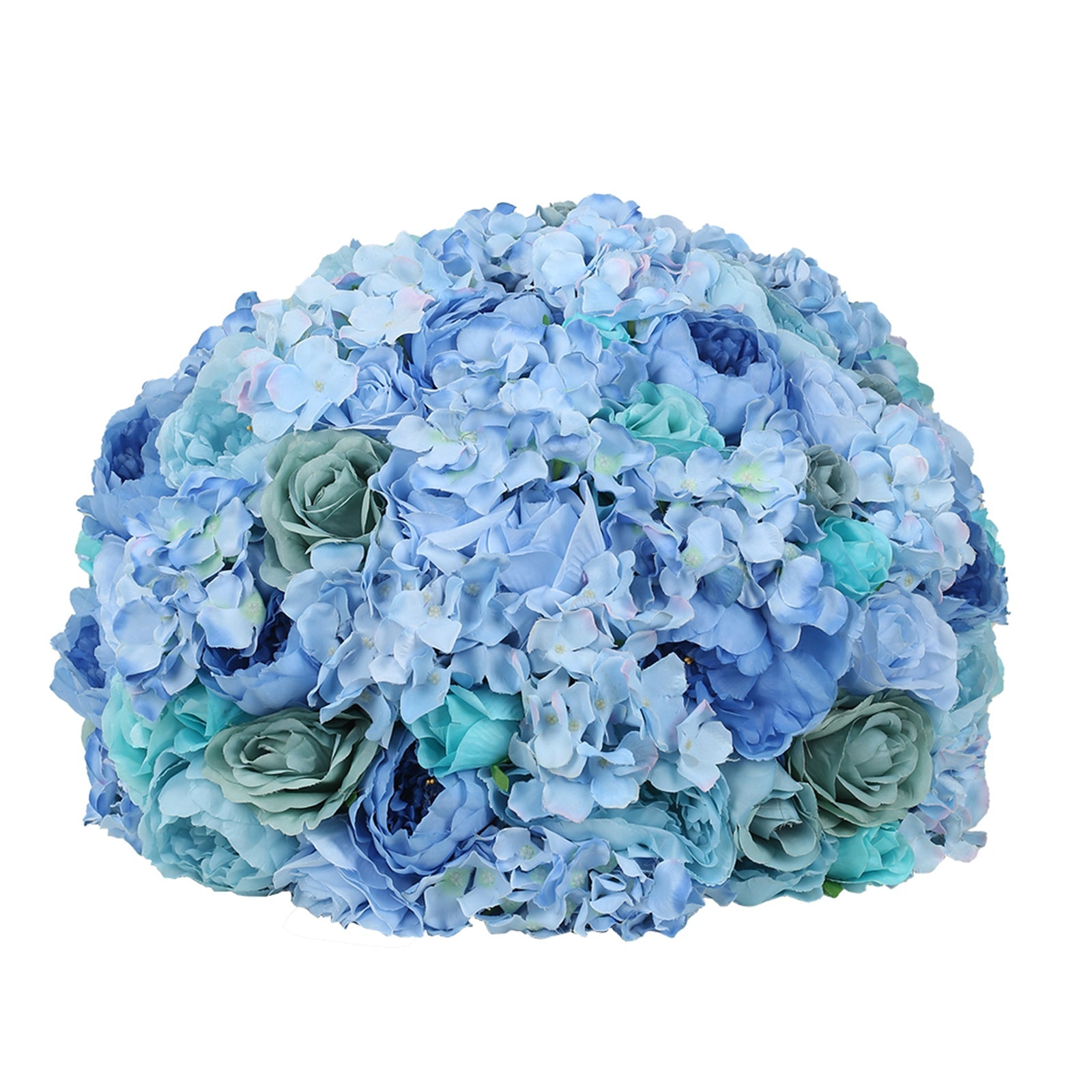 Large Pre - Arranged Blue Silk Rose Flower Balls for Wedding Table Decorations