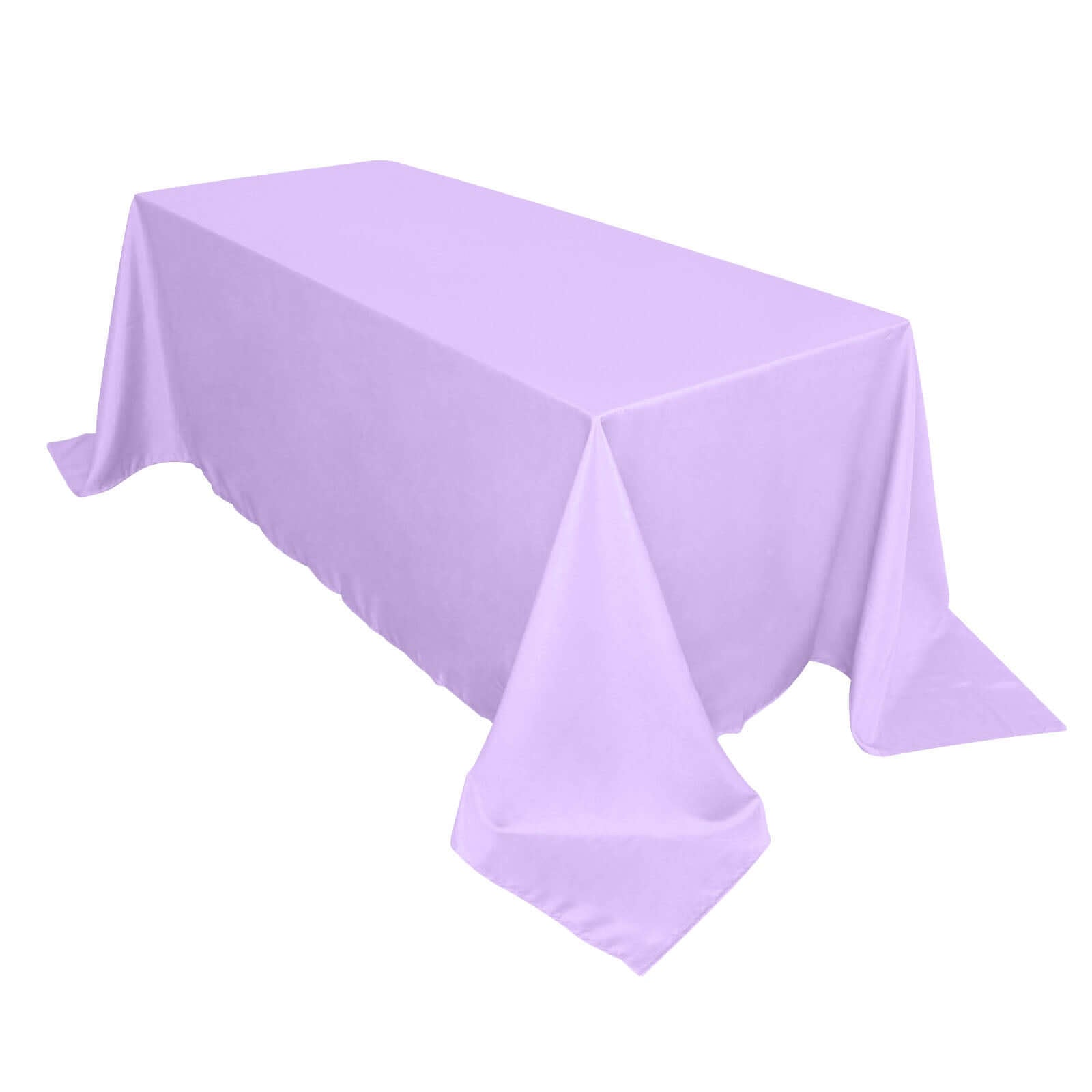 Amazing Seamless Wrinkle-Resistant Polyester Rectangle Tablecloth in Lavender Lilac, 90x132