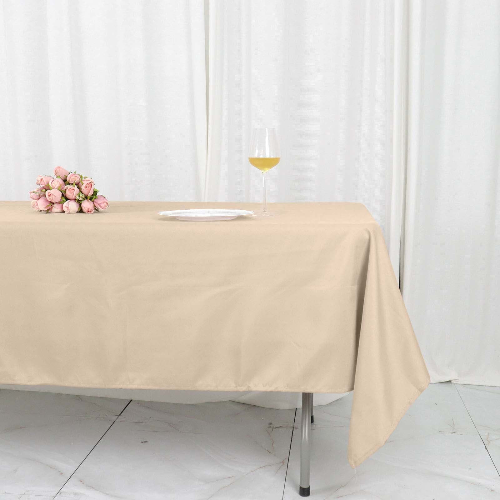 Stylish and Durable Nude Polyester 60x102 Rectangle Tablecloth - Perfect for Events
