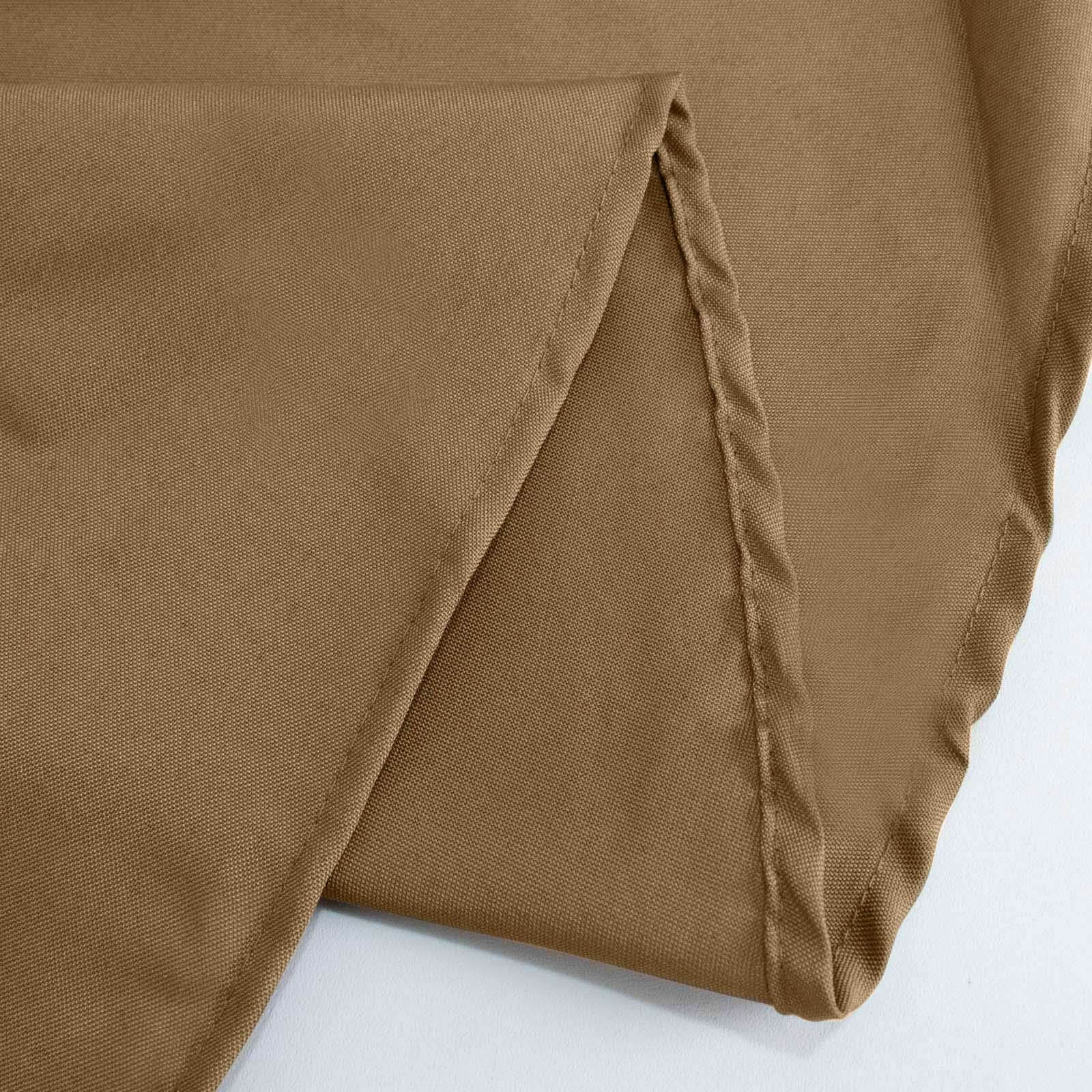 Get This Seamless, Wrinkle-Resistant 90x132 Polyester Rectangle Taupe Tablecloth Now!
