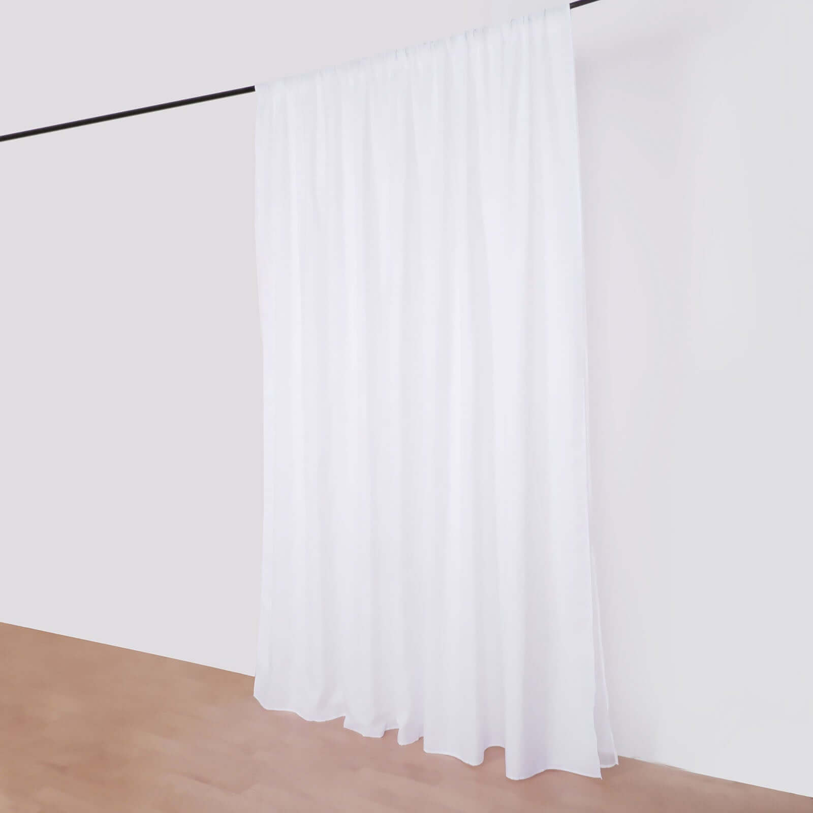Sale! 10ftx10ft Dual - Layer White Polyester & Chiffon Event Curtain Drapes with Rod Pockets