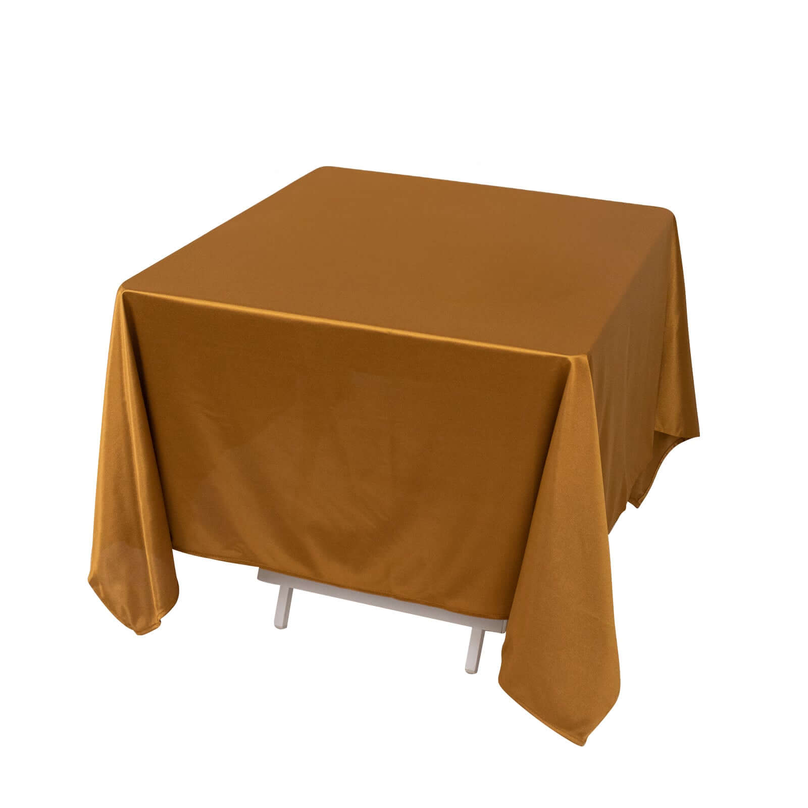Premium Gold Shimmer 70x70 Scuba Square Tablecloth - Wrinkle-Free & Stain-Resistant