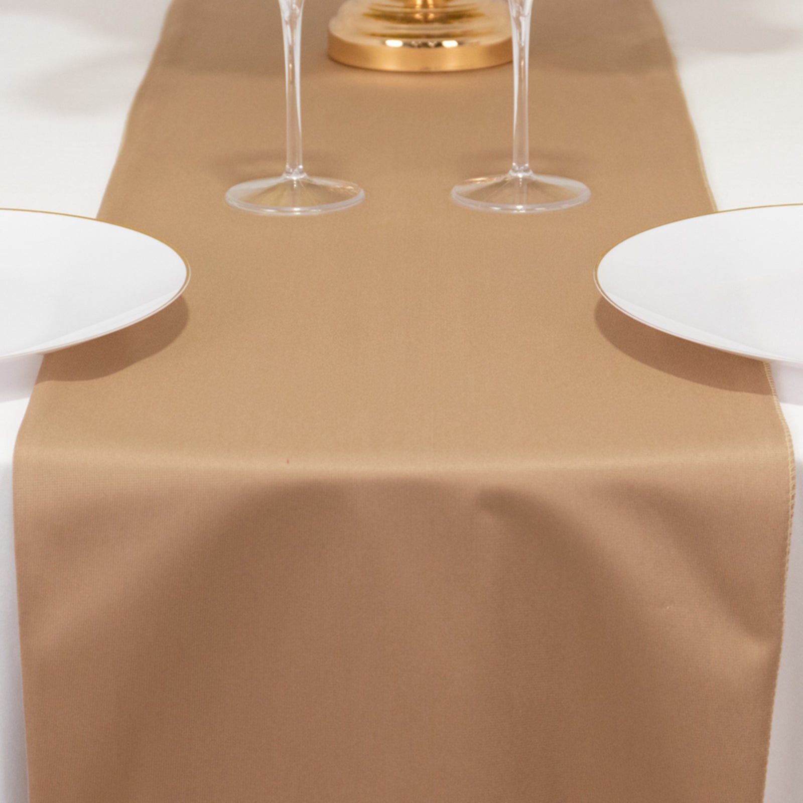 Exclusive Wrinkle-Free Nude Scuba Polyester 12x108 Table Runner