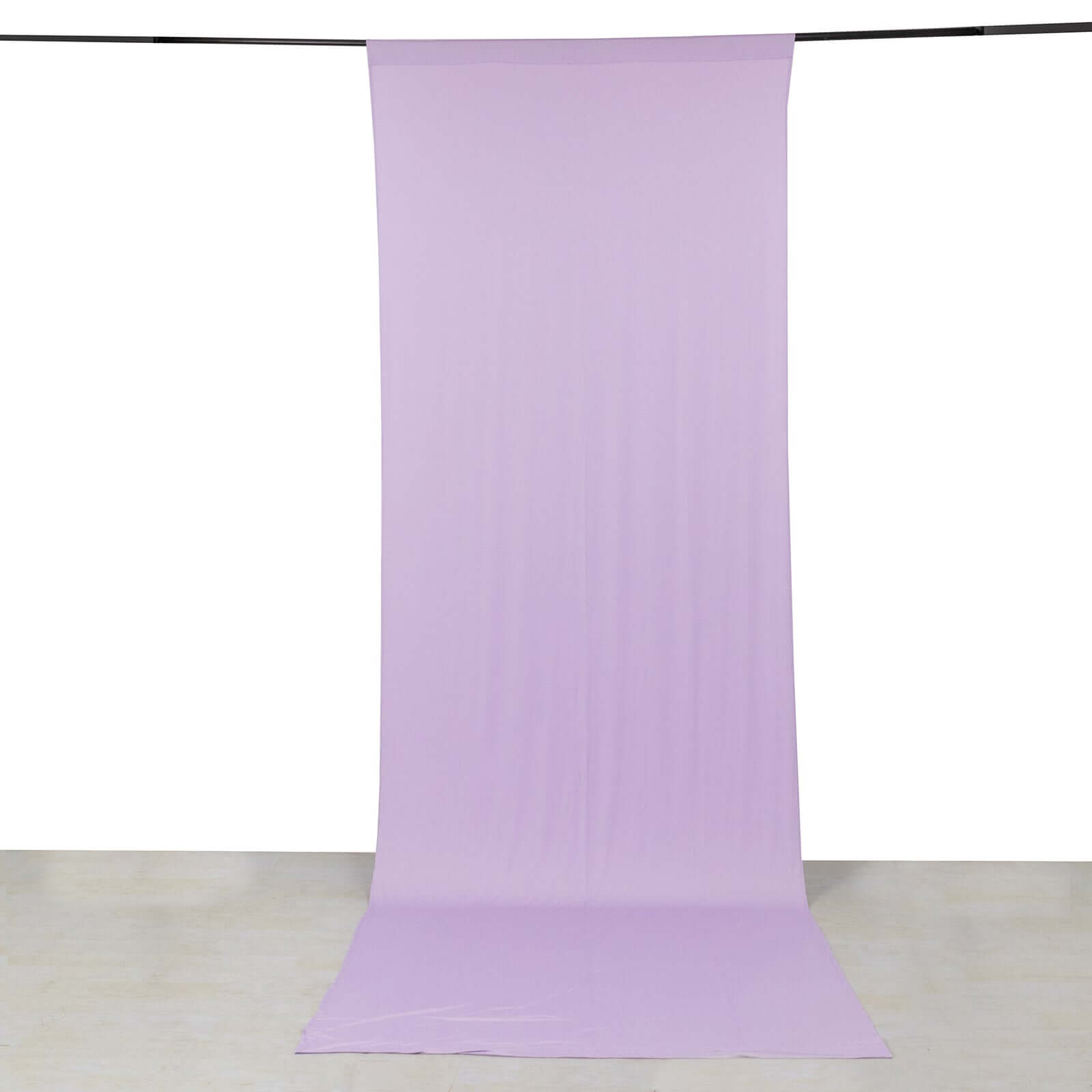 Wrinkle-Free Lavender Spandex 4-Way Stretch Event Curtain Drapes with Rod Pockets, 5ft x 14ft
