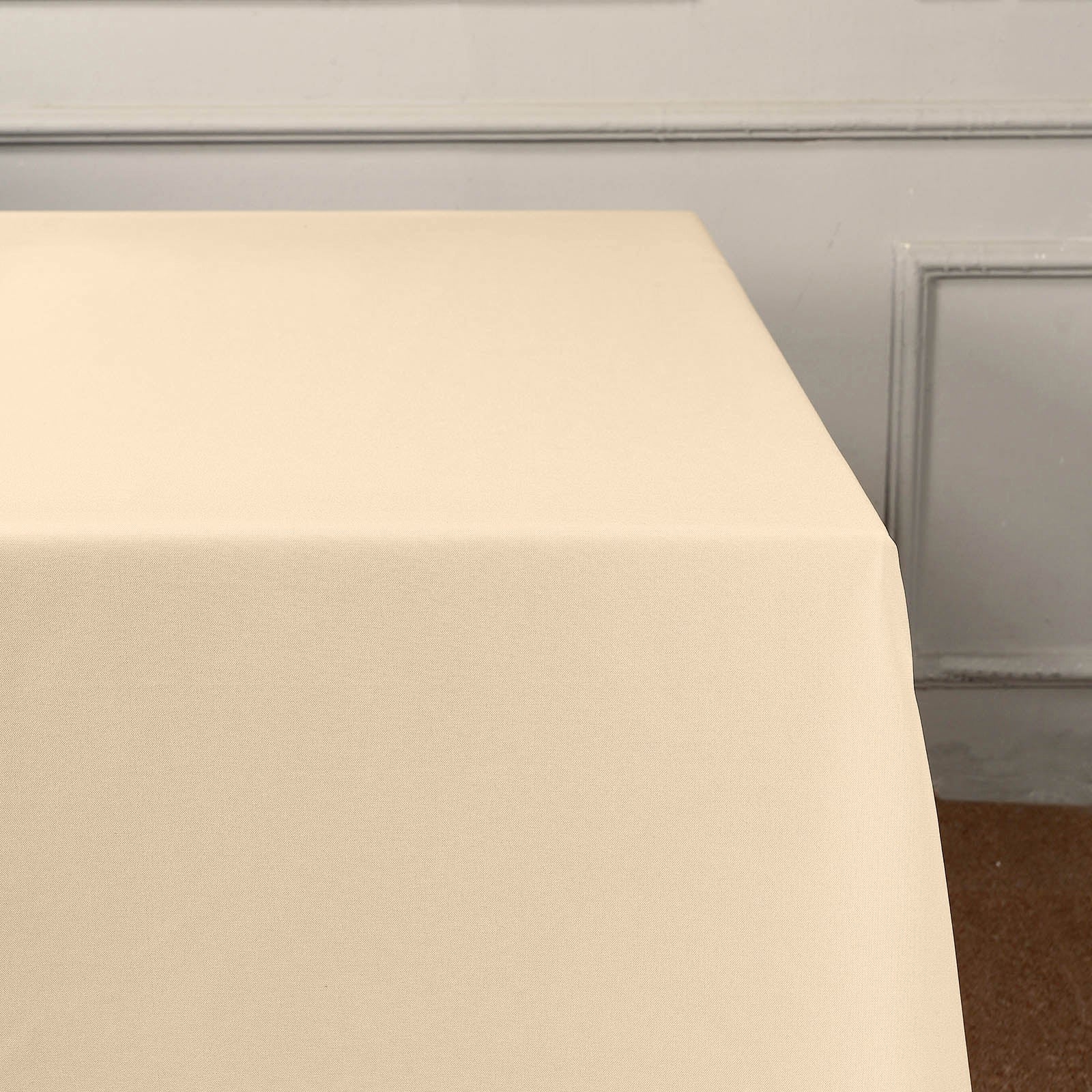 Beige Seamless Wrinkle-Resistant Polyester Rectangle Tablecloth 90x156 - Great Value!