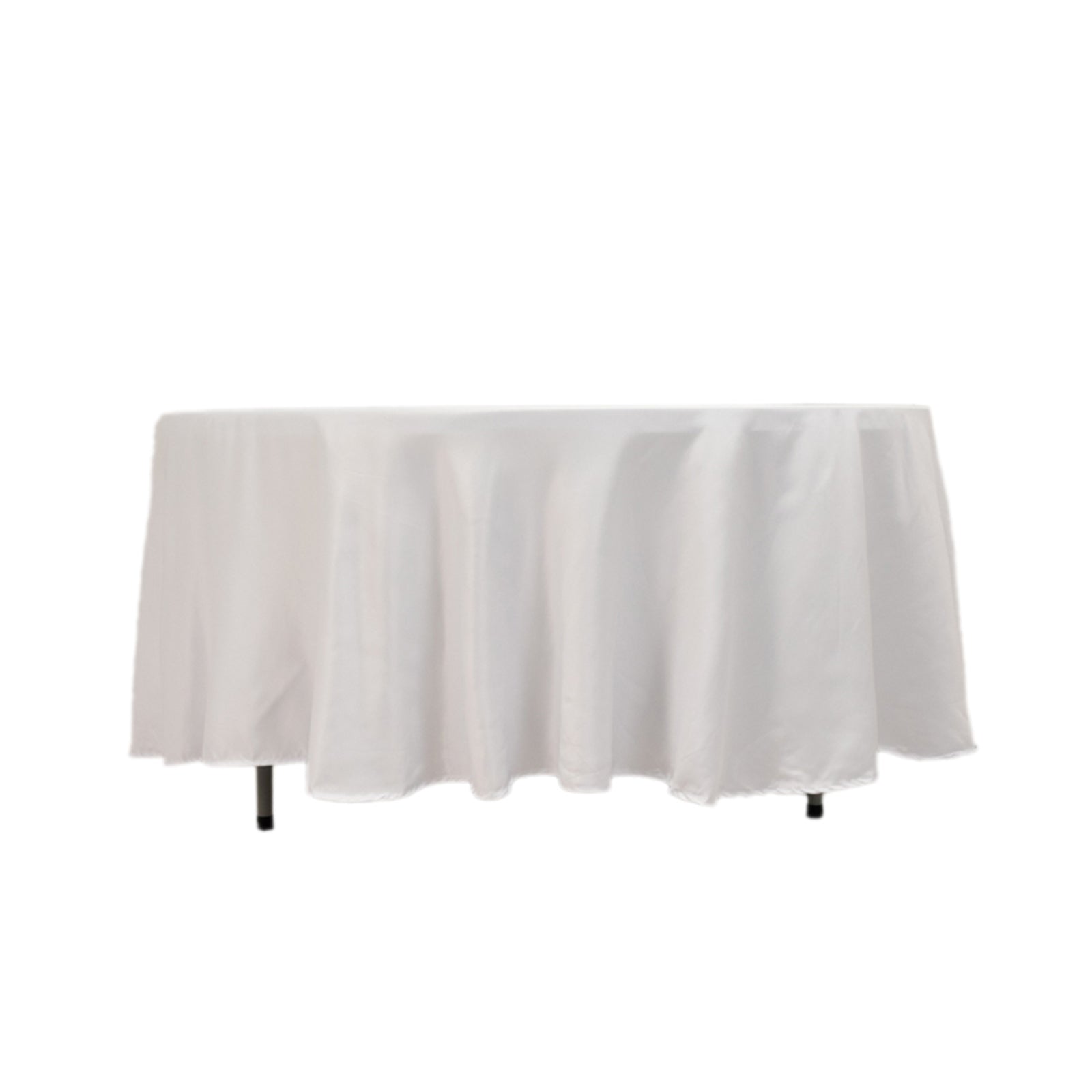 Premium Lamour Satin 108-Inch Round White Tablecloth - Ideal for Elegant Weddings and Events