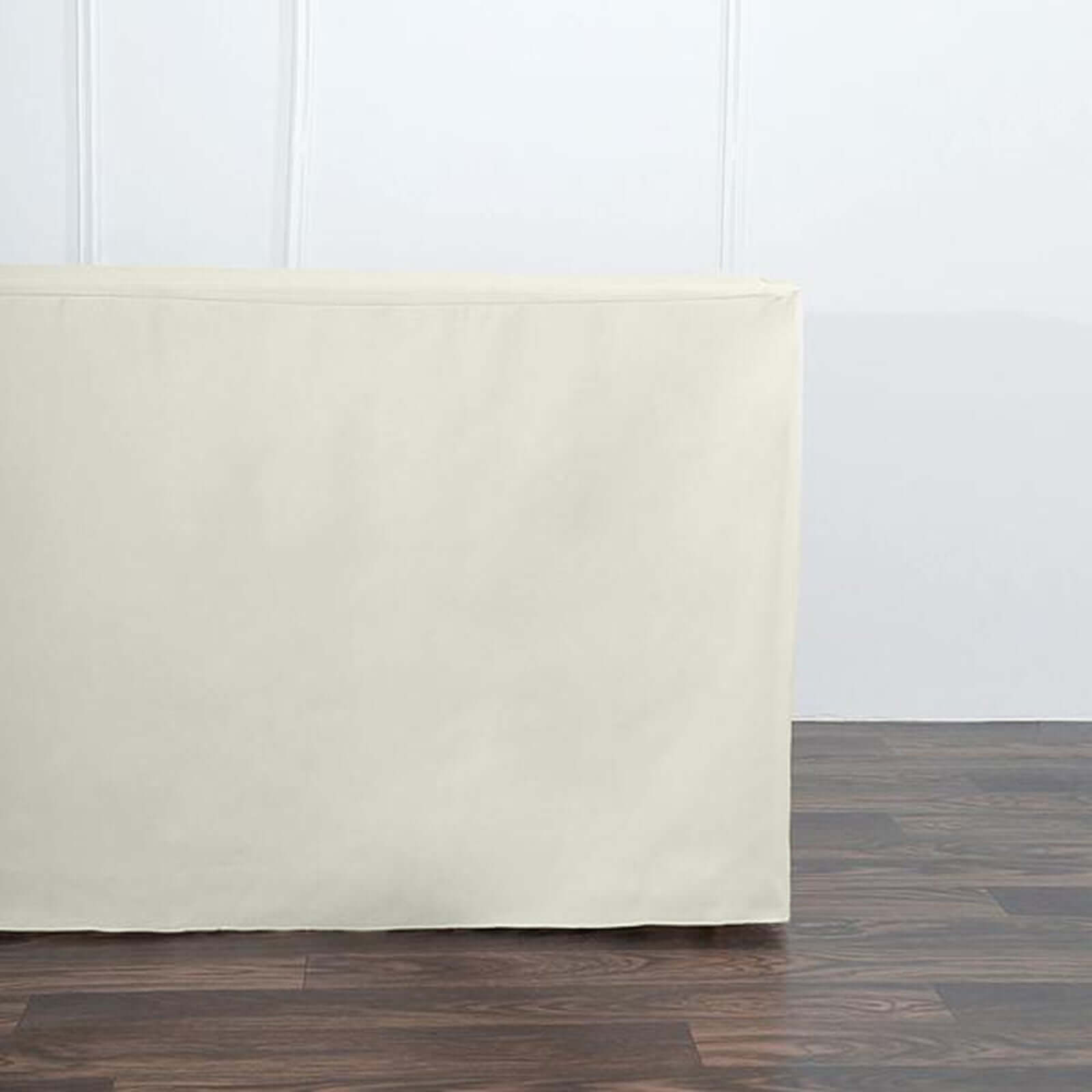 Durable Ivory Fitted Polyester 72x30 Rectangle Tablecloth for 6FT Tables