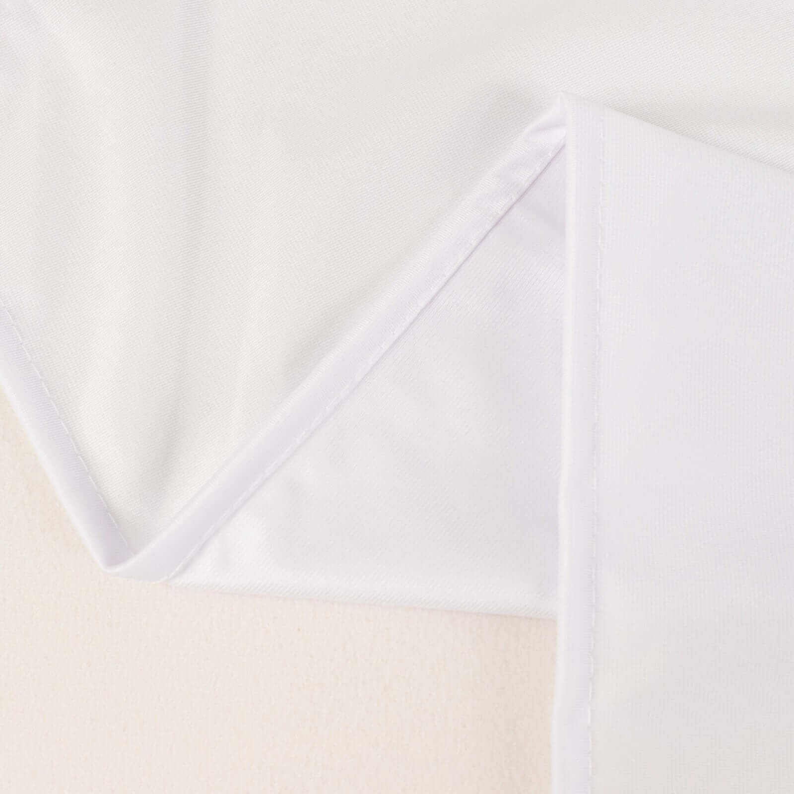 Premium Wrinkle-Free, Stain-Resistant White Scuba Tablecloth for Weddings & Parties