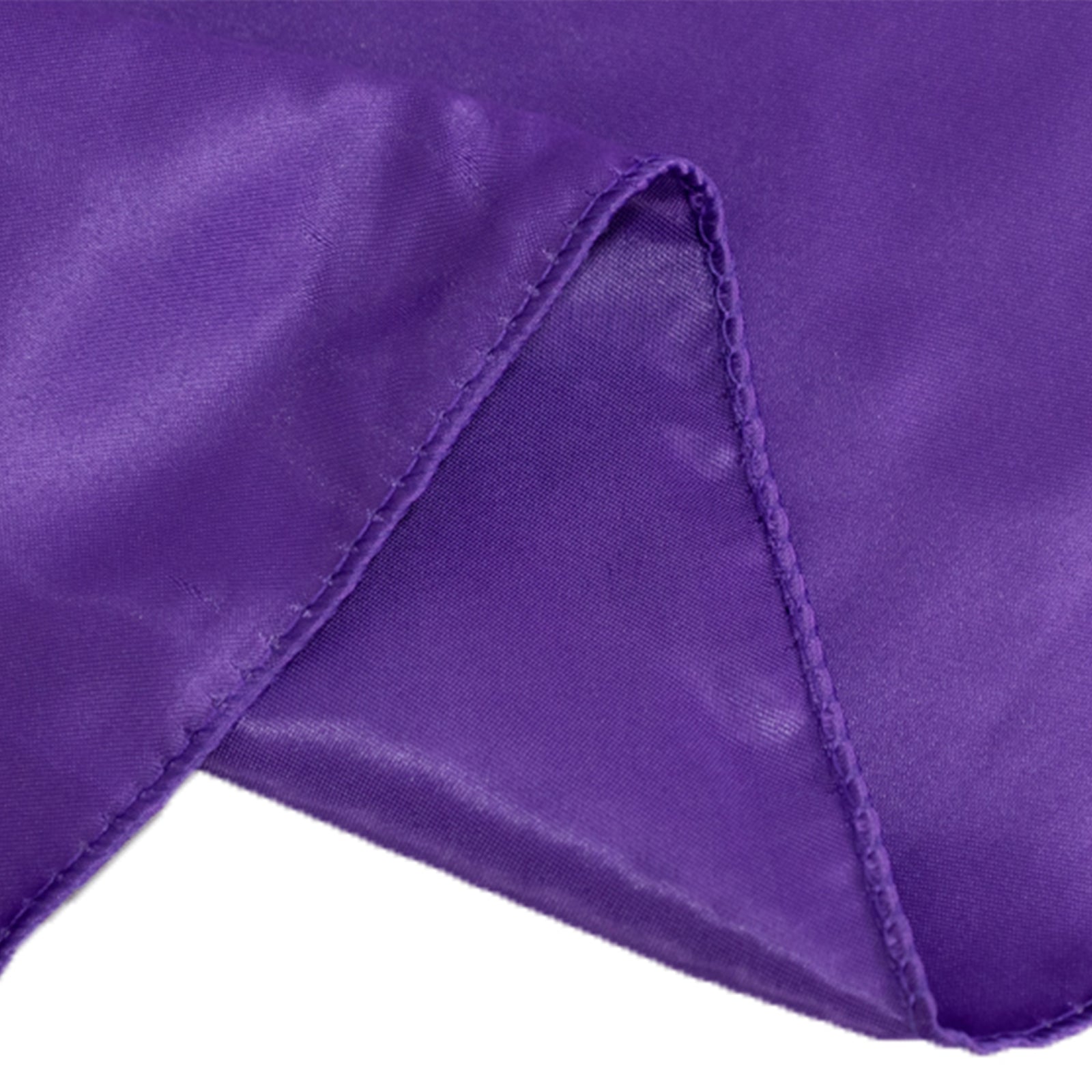 Purple Lamour Satin 72x72 Square Table Overlay with Smooth Finish