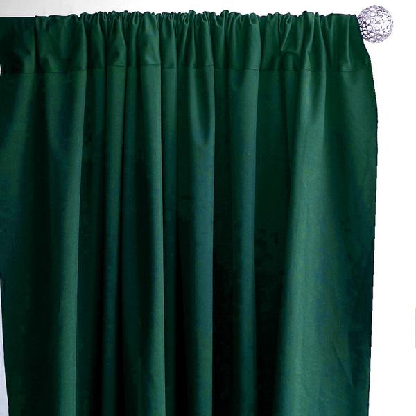 2-Pack Hunter Emerald Green Scuba Polyester Event Curtains - Durable, Flame-Resistant, Wrinkle-Free 10ftx10ft Panels